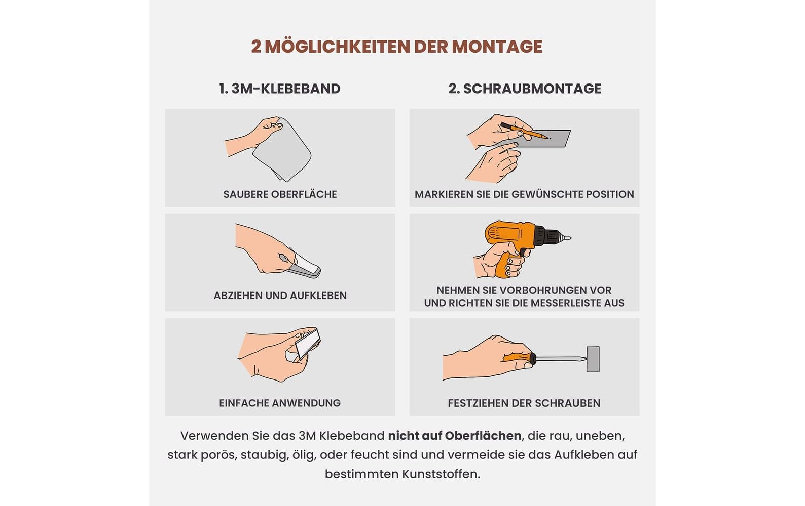 Exitoso Magnetschiene für Messer Silber