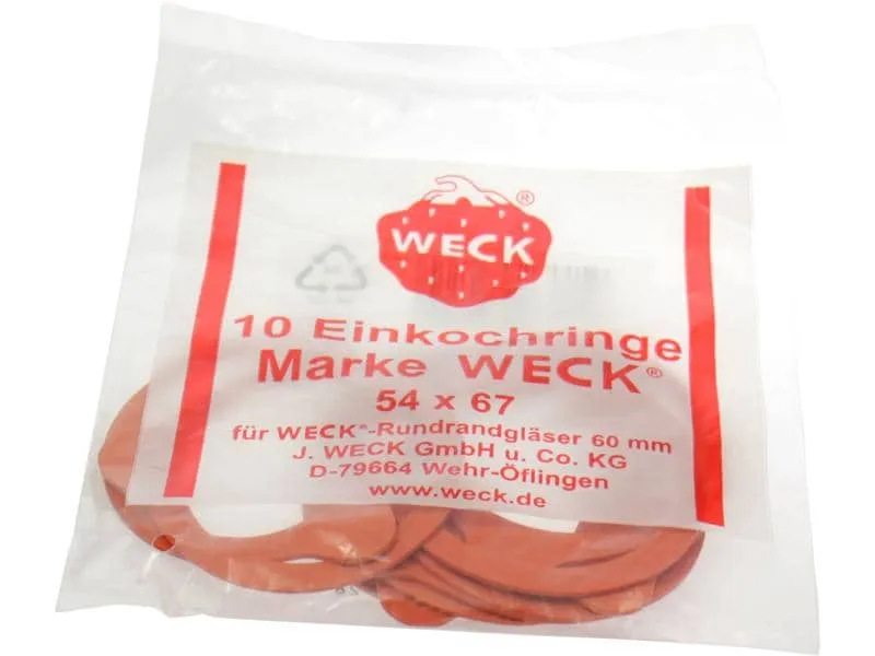 Weck Gummidichtring Ø 6 cm 10 Stück, Rot Weck Gummidichtring Ø 6 cm 10 Stück, Rot