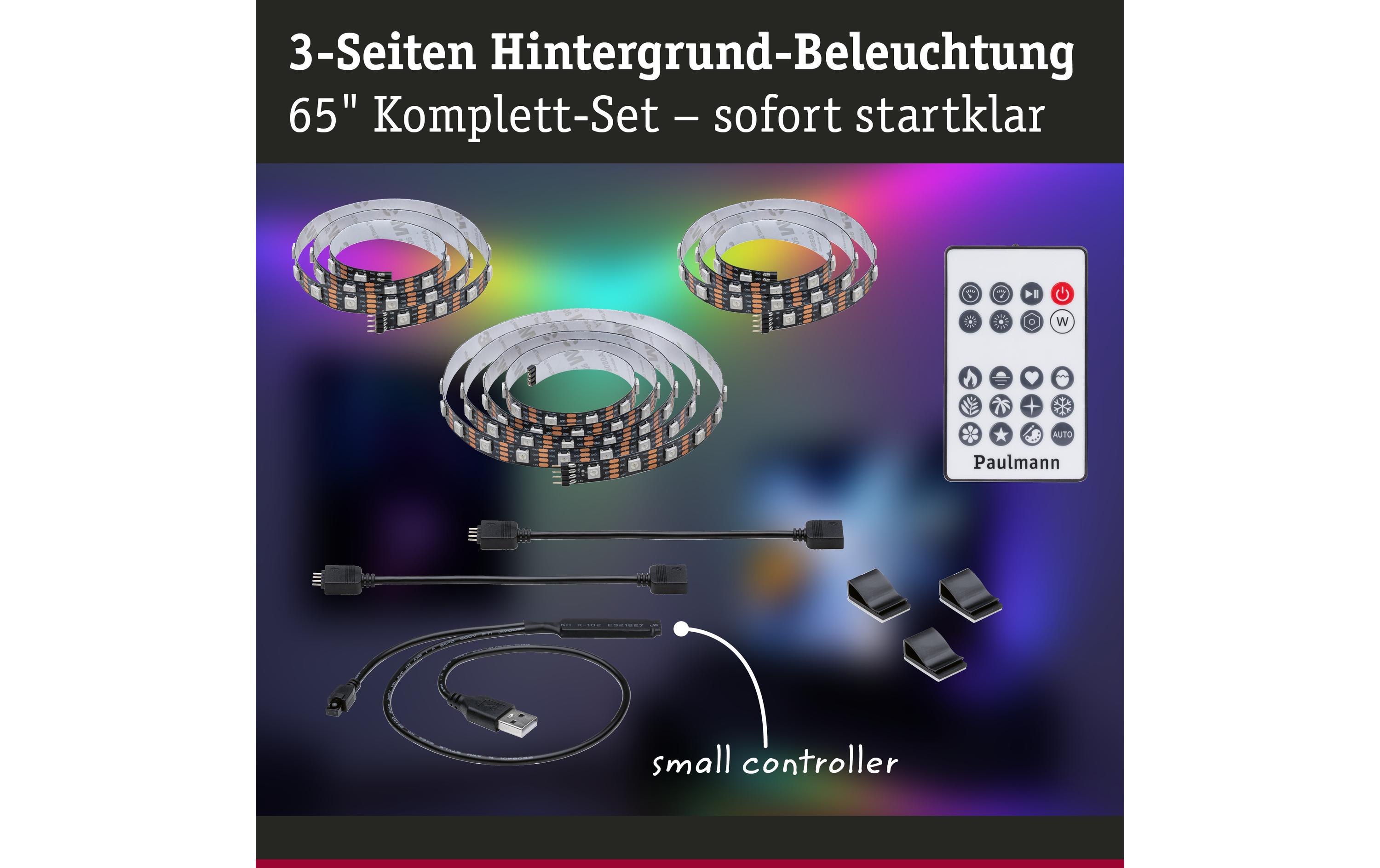 Paulmann EntertainLED USB Strip TV-Beleuchtung RGB+, 65