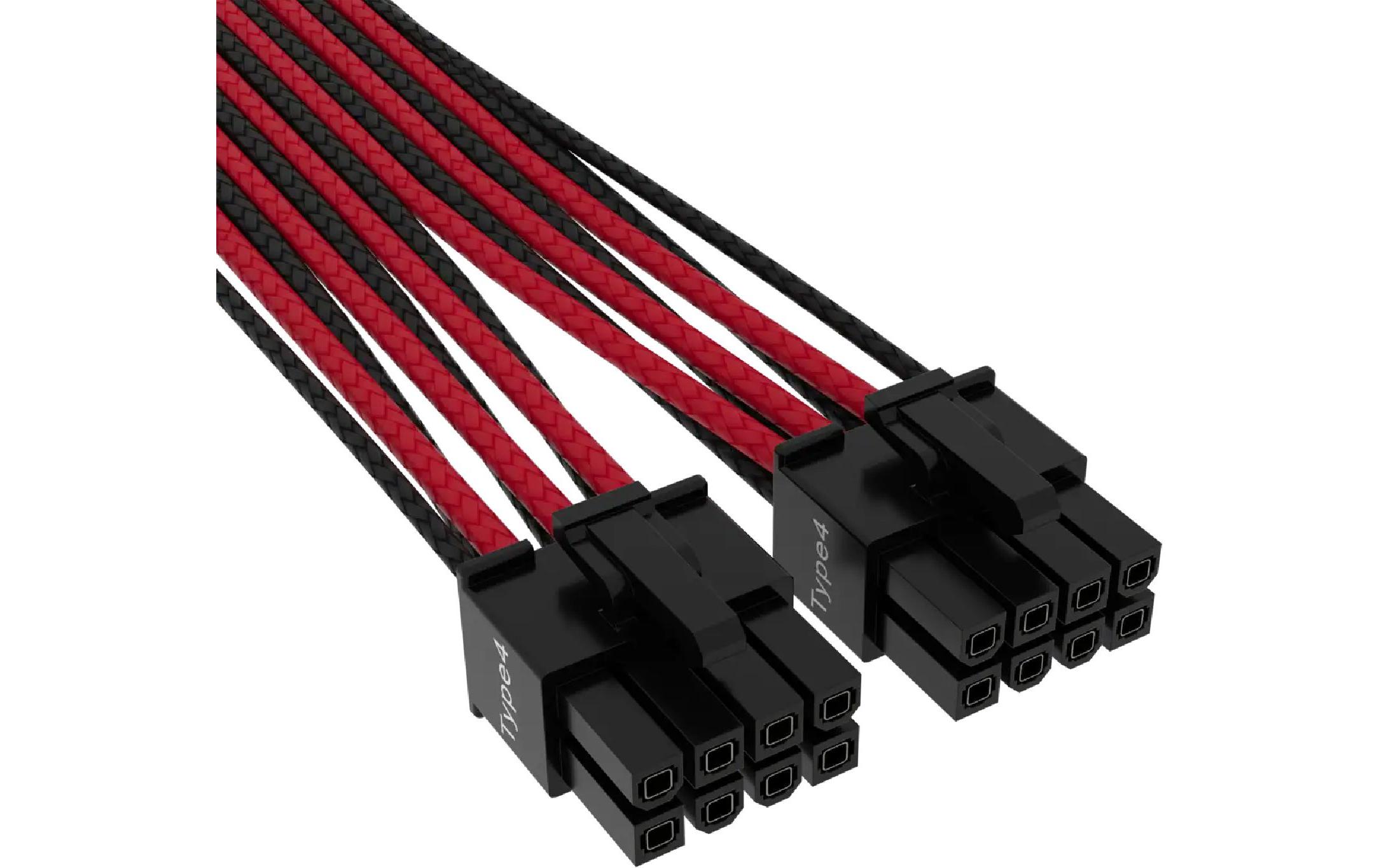 Corsair Premium 12+4-Pin 12VHPWR 600 W Kabel Schwarz Rot