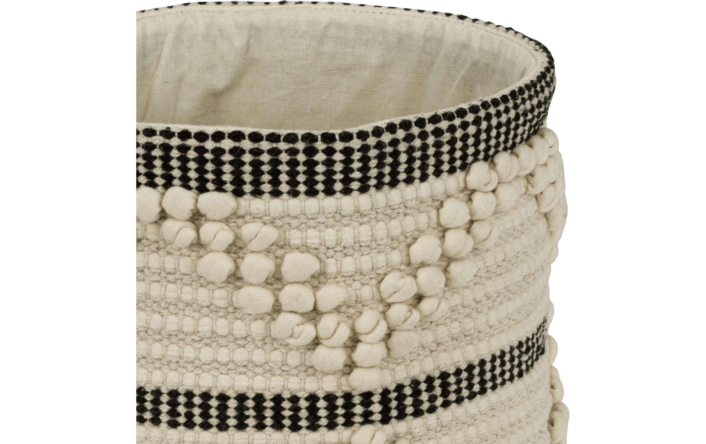 EGLO Aufbewahrungskorb Toyama 20 x 20 cm, Creme/Schwarz