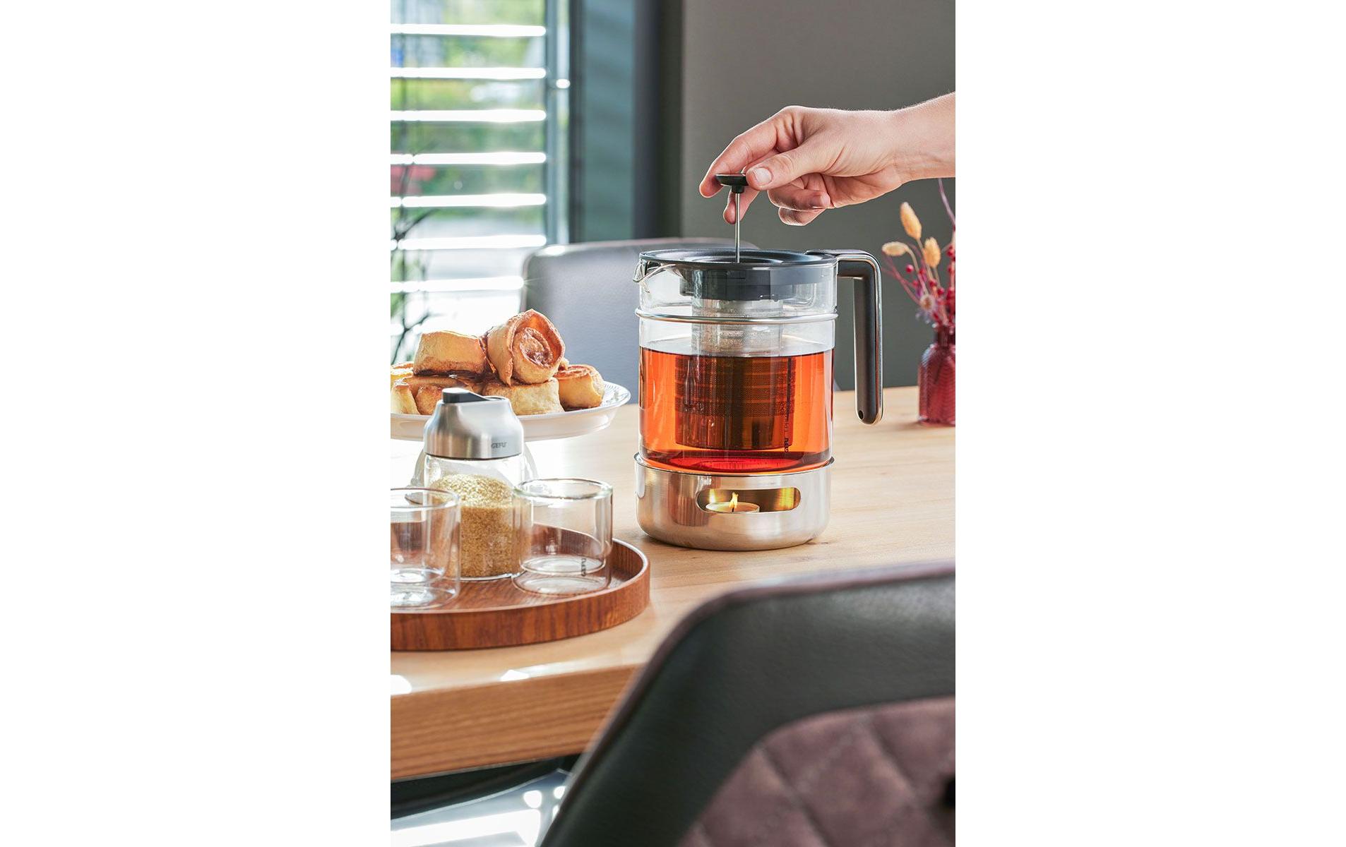 GEFU Tee-Set T-Prep 1.5 l, Schwarz/Silber/Transparent