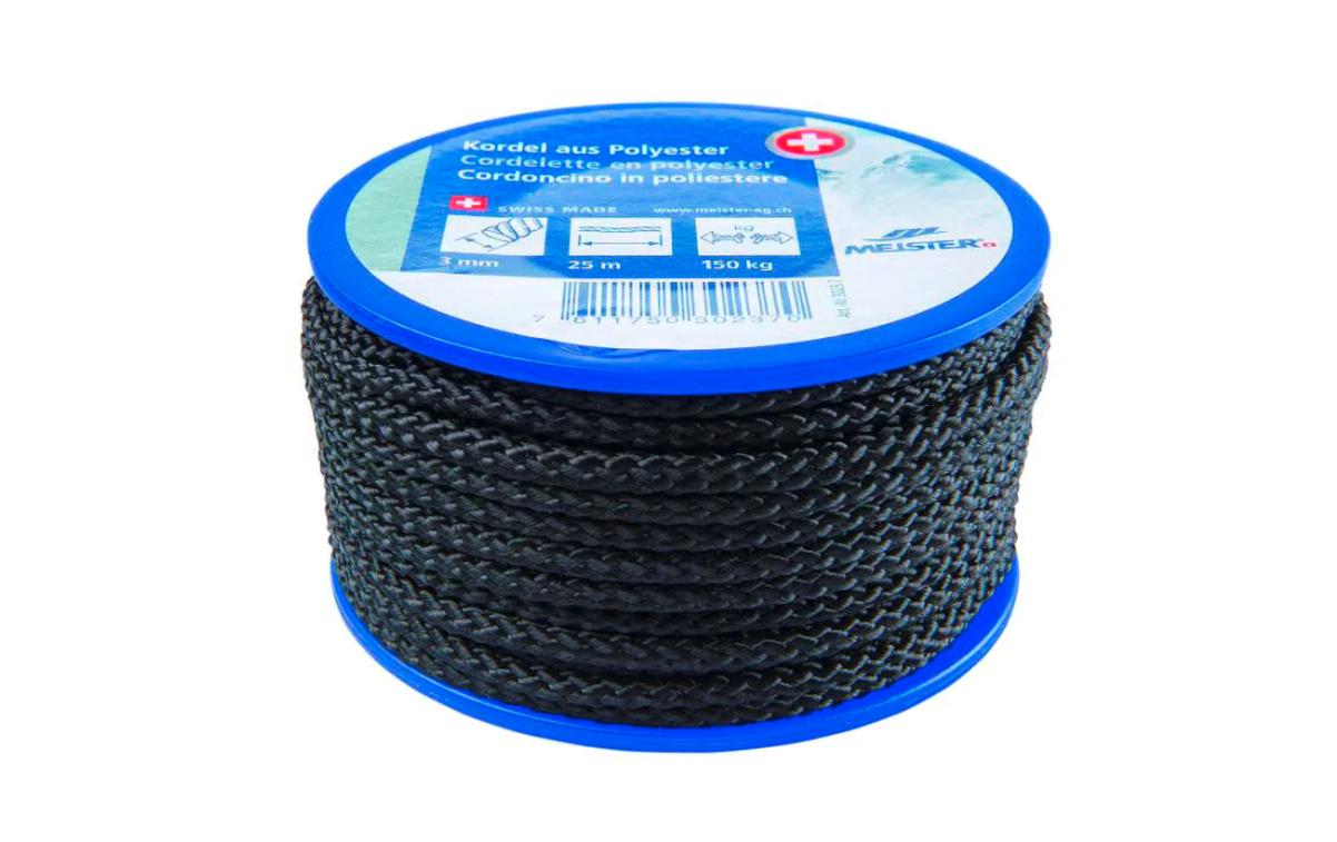 Meister Kordel Ø 3 mm, 25 m, 150 kg, Schwarz Meister Kordel Ø 3 mm, 25 m, 150 kg, Schwarz
