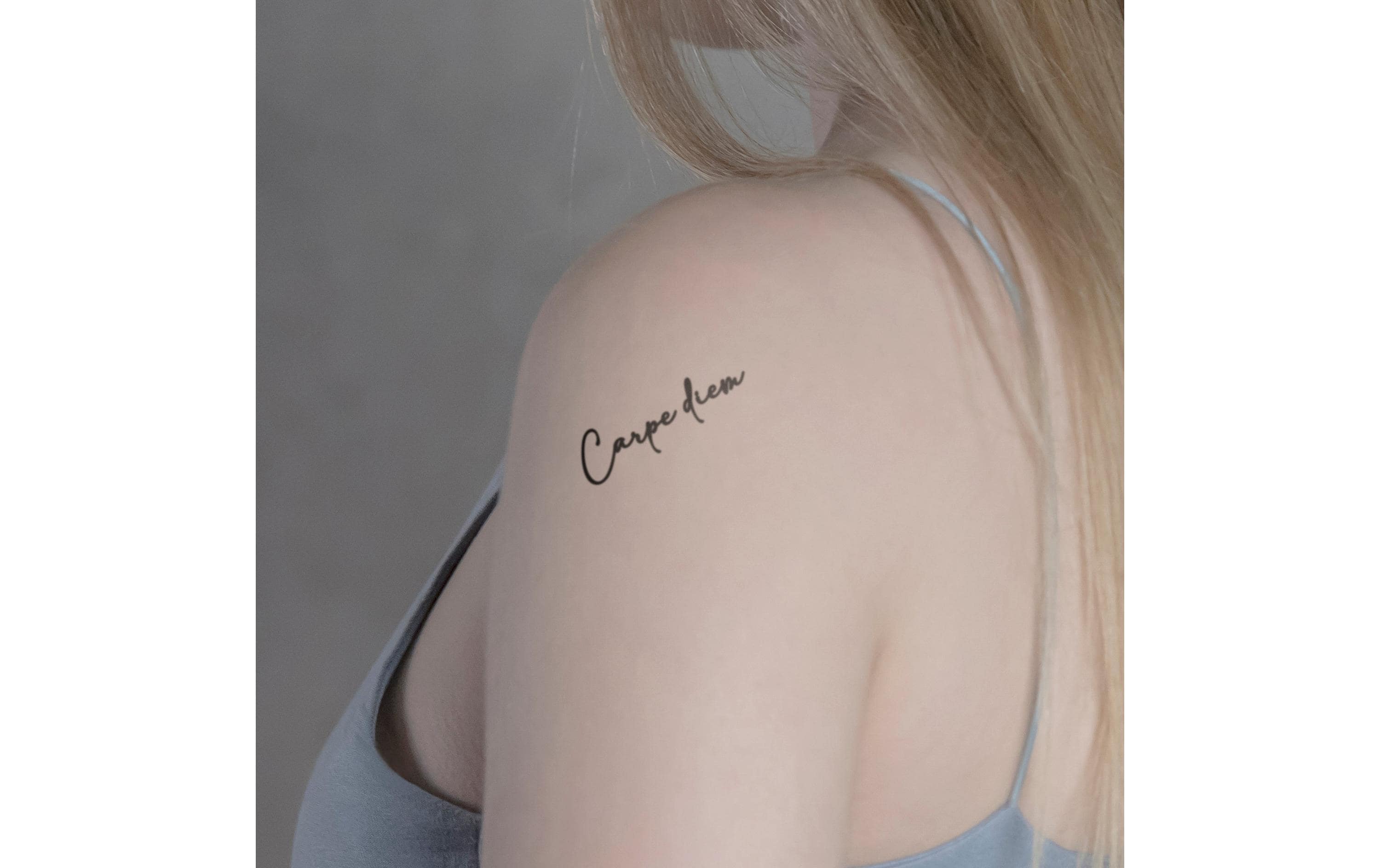 minink Tattoo Schrift Carpe diem Grösse: M (1.4 cm x 4.7 cm)