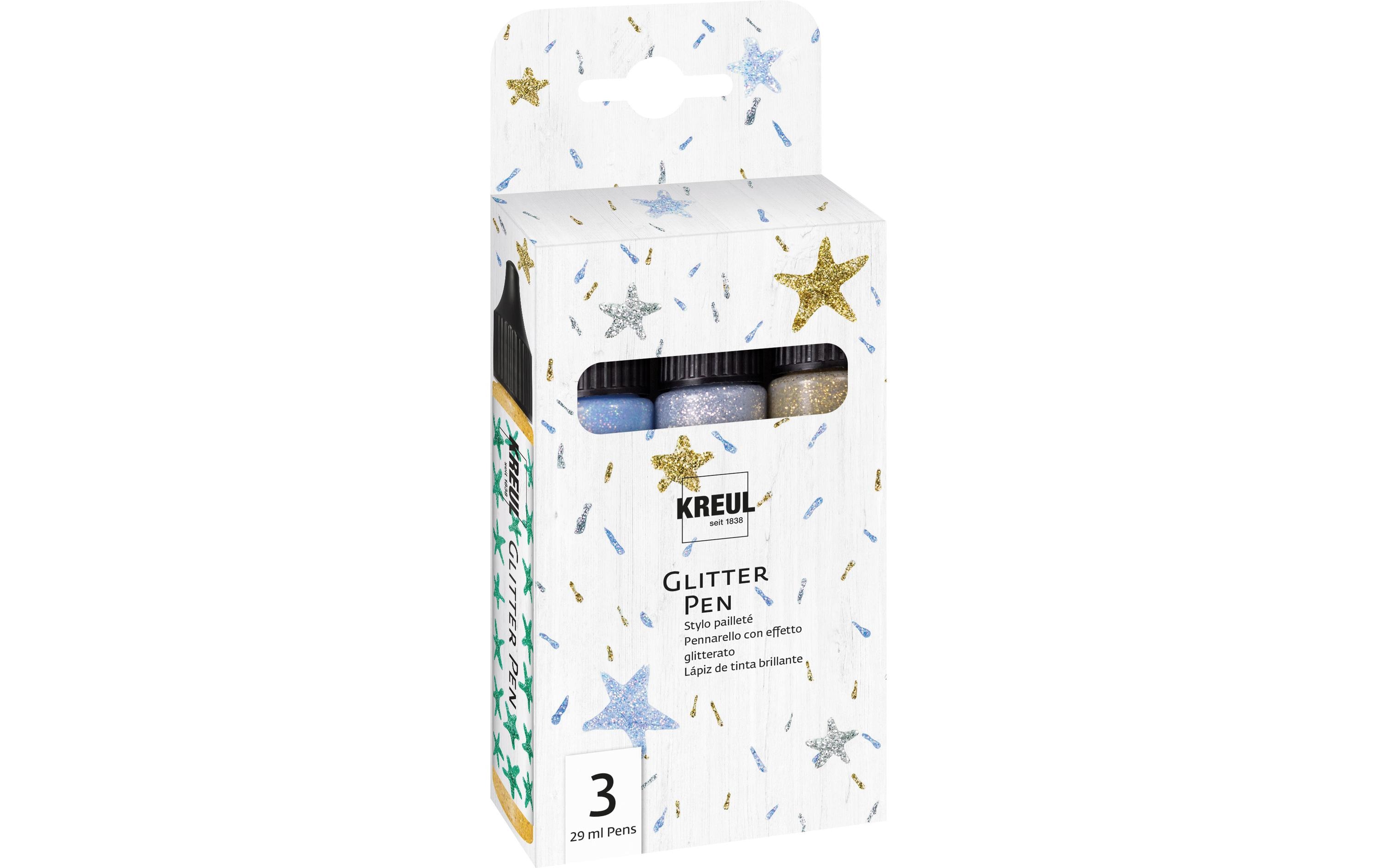 Kreul Effektfarbe Pen Liner Set Glitter 29 ml x 3 Stück