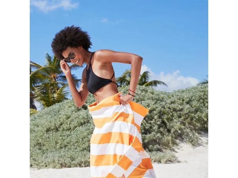 Dock & Bay Strandtuch Cabana 200 cm x 90 cm, Orange, Weiss Dock & Bay Strandtuch Cabana 200 cm x 90 cm, Orange, Weiss
