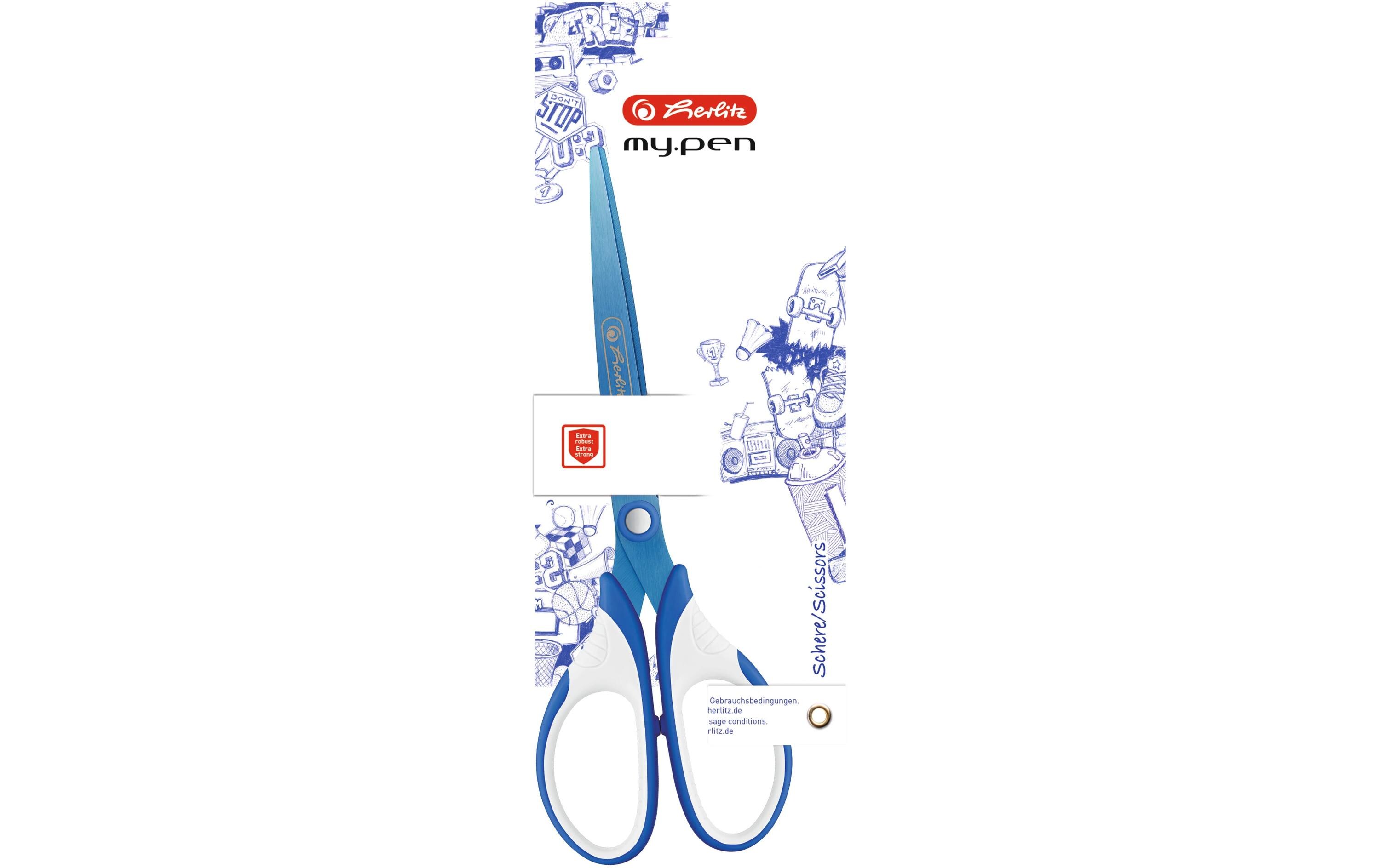 Herlitz Schere Rechtshänder Blau/Weiss Herlitz Schere Rechtshänder Blau/Weiss