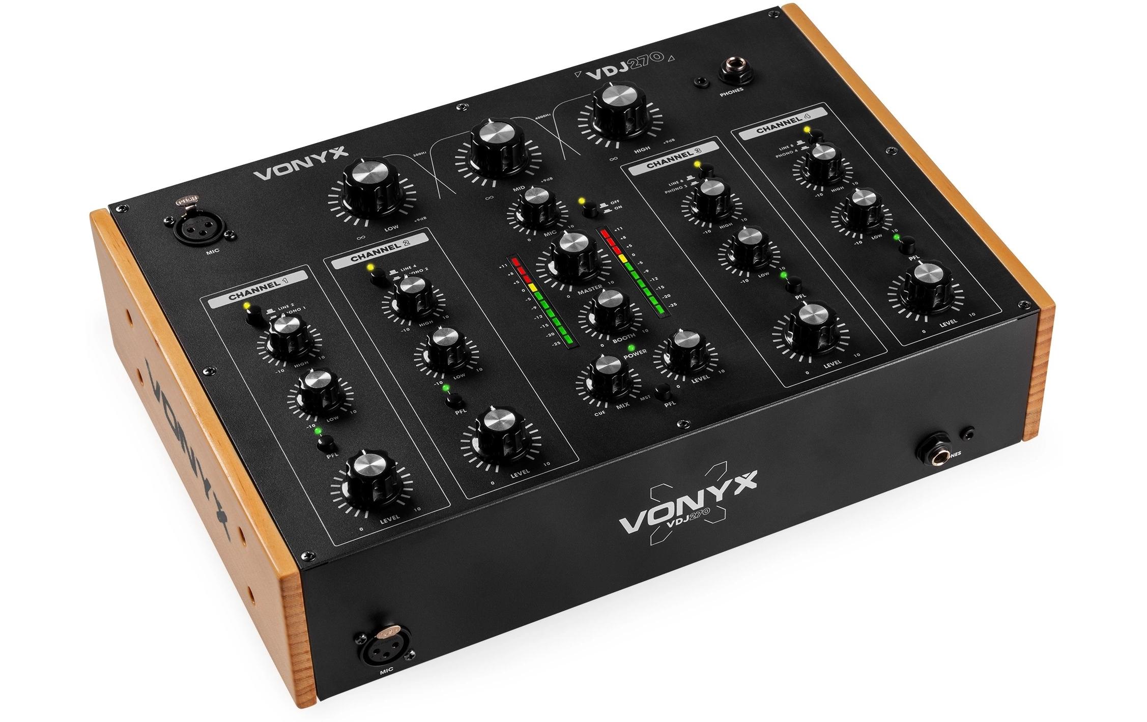 Vonyx VDJ270 4-Kanal Rotary DJ Mixer mit 3-Band Isolator