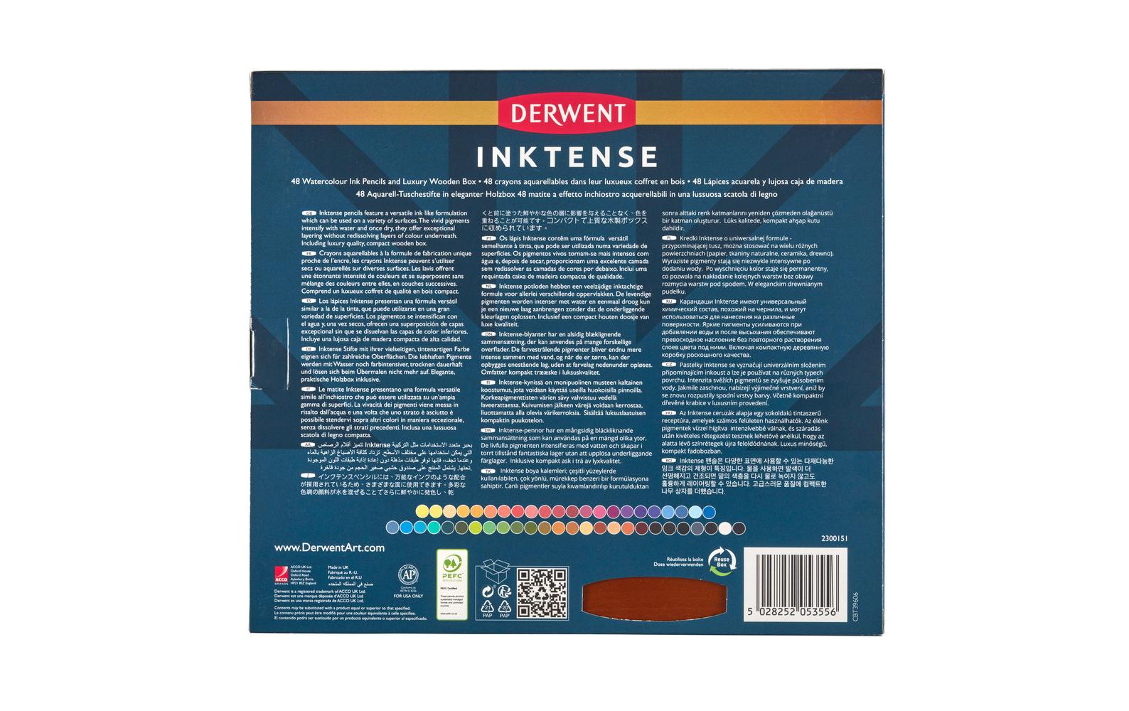 Derwent Aquarellstifte Inktense Geschenkset in Holzbox, 48-teilig Derwent Aquarellstifte Inktense Geschenkset in Holzbox, 48-teilig