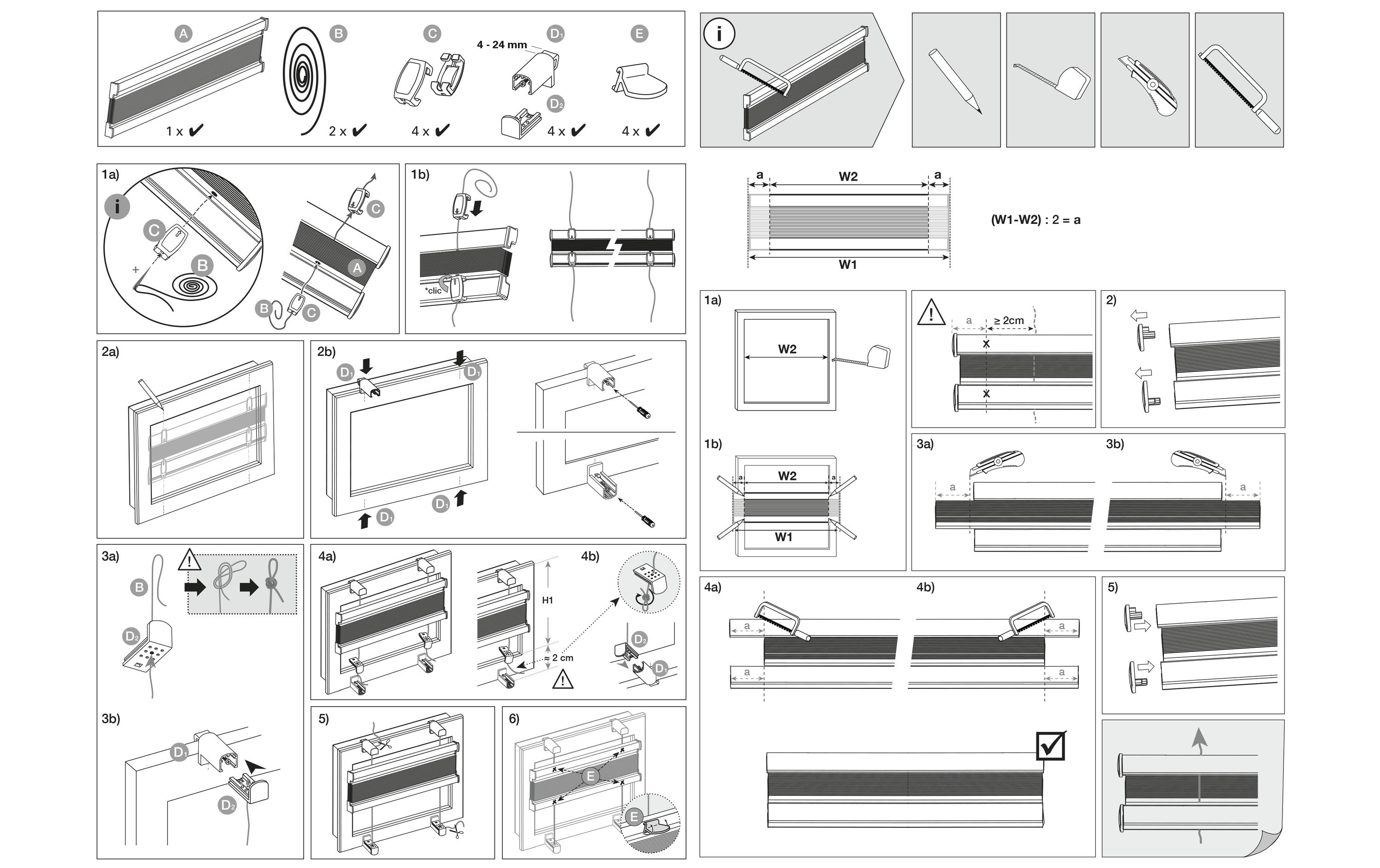 Gardinia Plissée Easyfix Katy Wave 50 x 130 cm