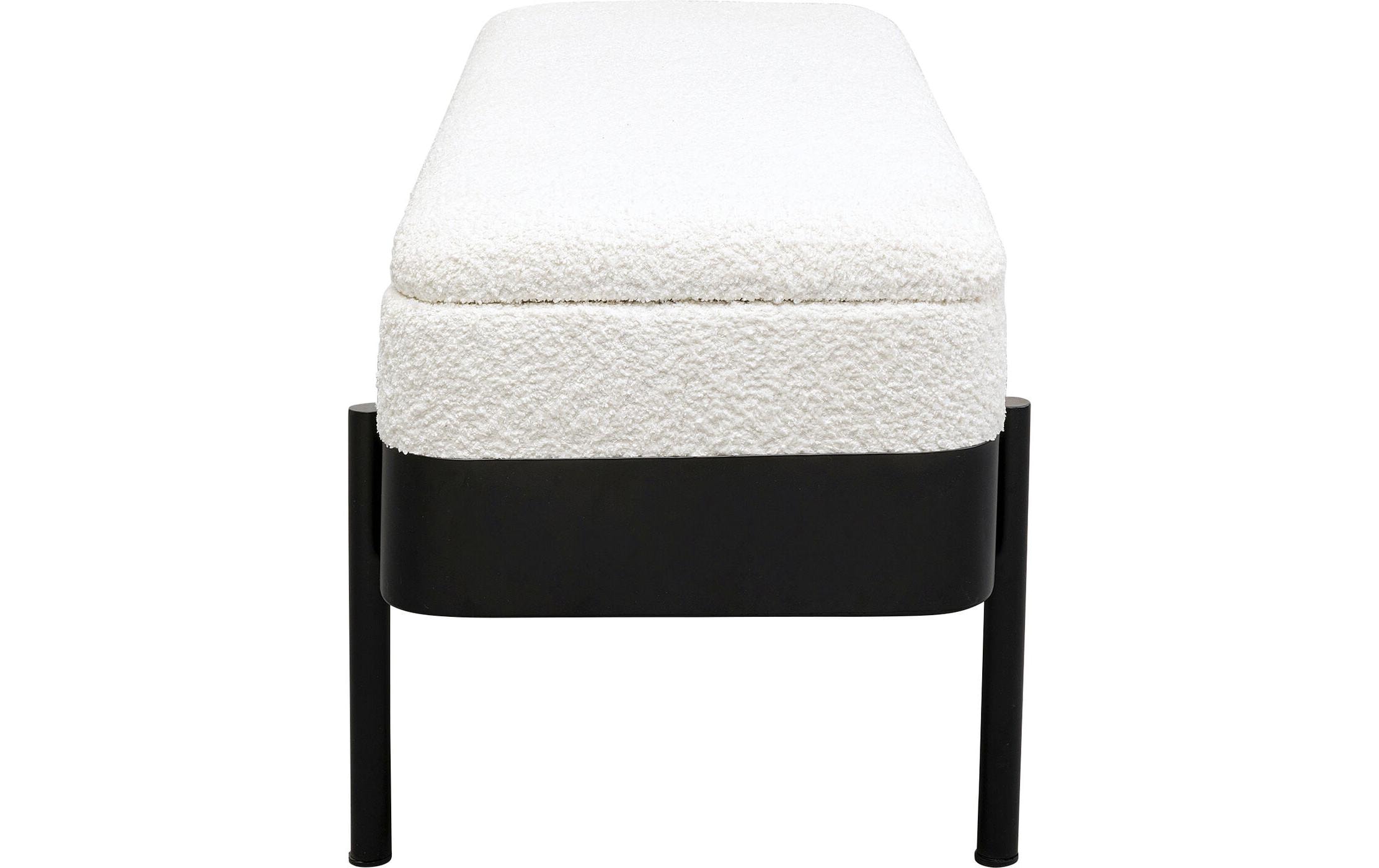 Kare Sitzbank Angelo Storage 101 cm, Weiss-Schwarz