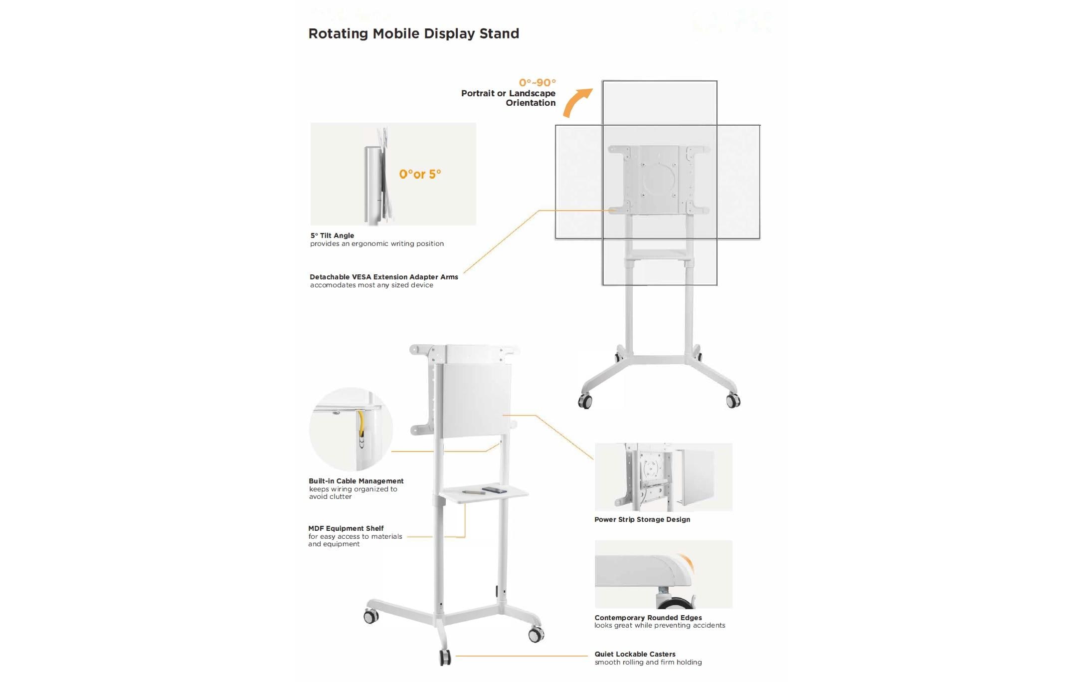 Audioraq TV-Trolley 37-70 Weiss