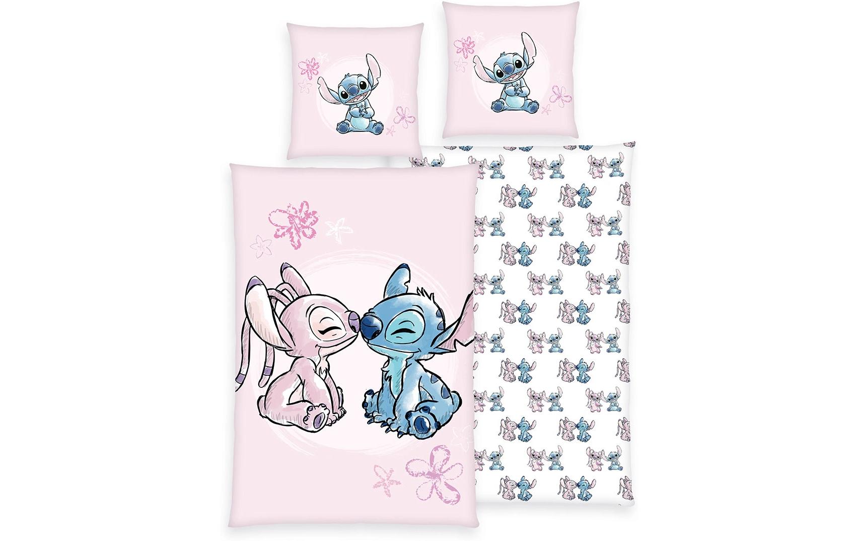 Herding Kinder Bettwäschegarnitur Disney Stitch, 65/100+160/210 cm