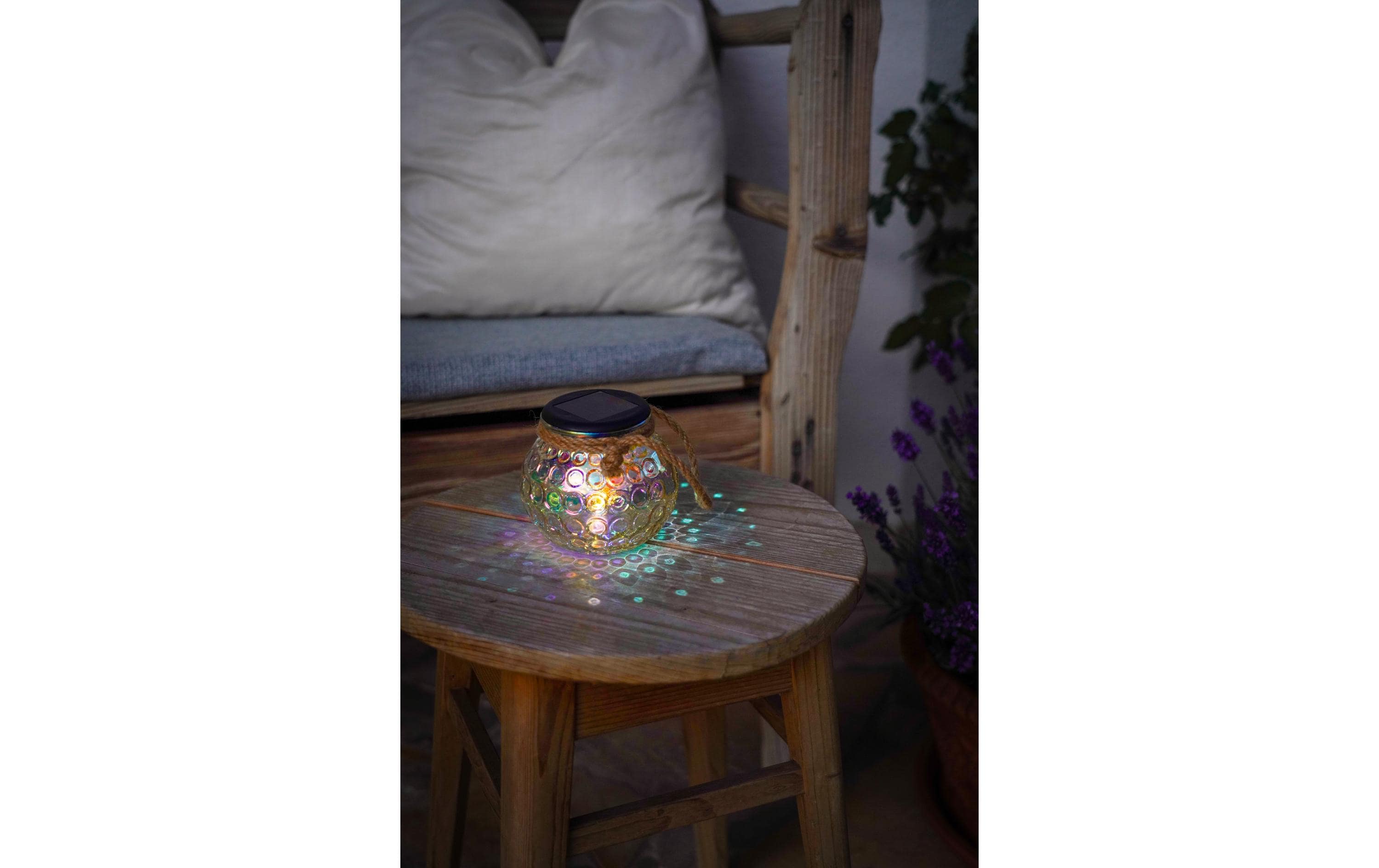 EGLO Leuchten Solar Windlicht Glas irisierend