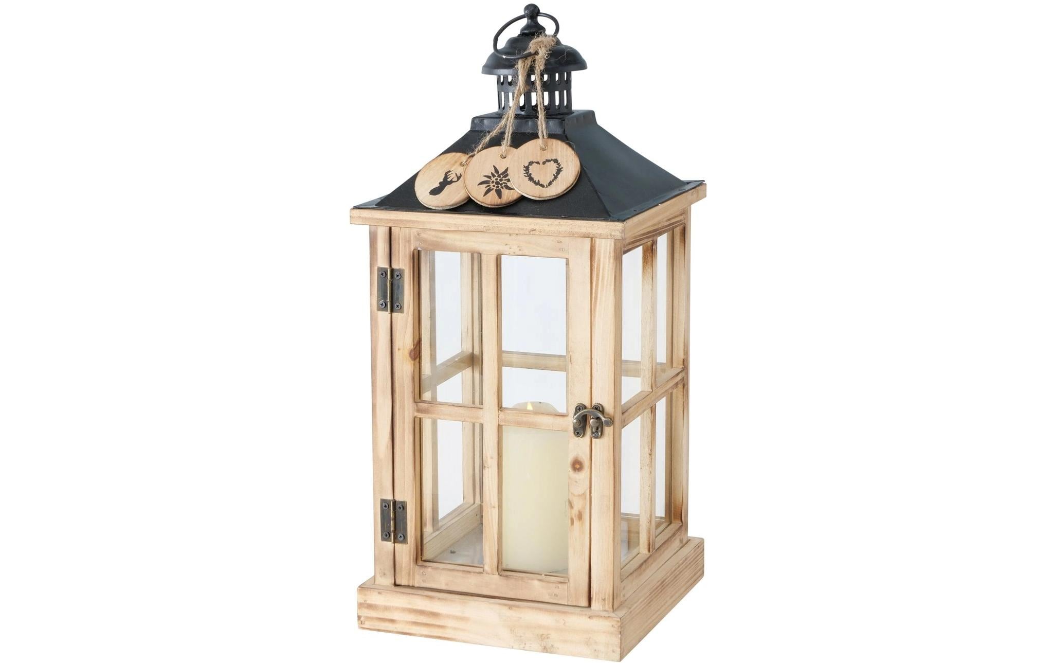 Boltze Laterne Tauern 3-teilig, Braun/Schwarz/Transparent