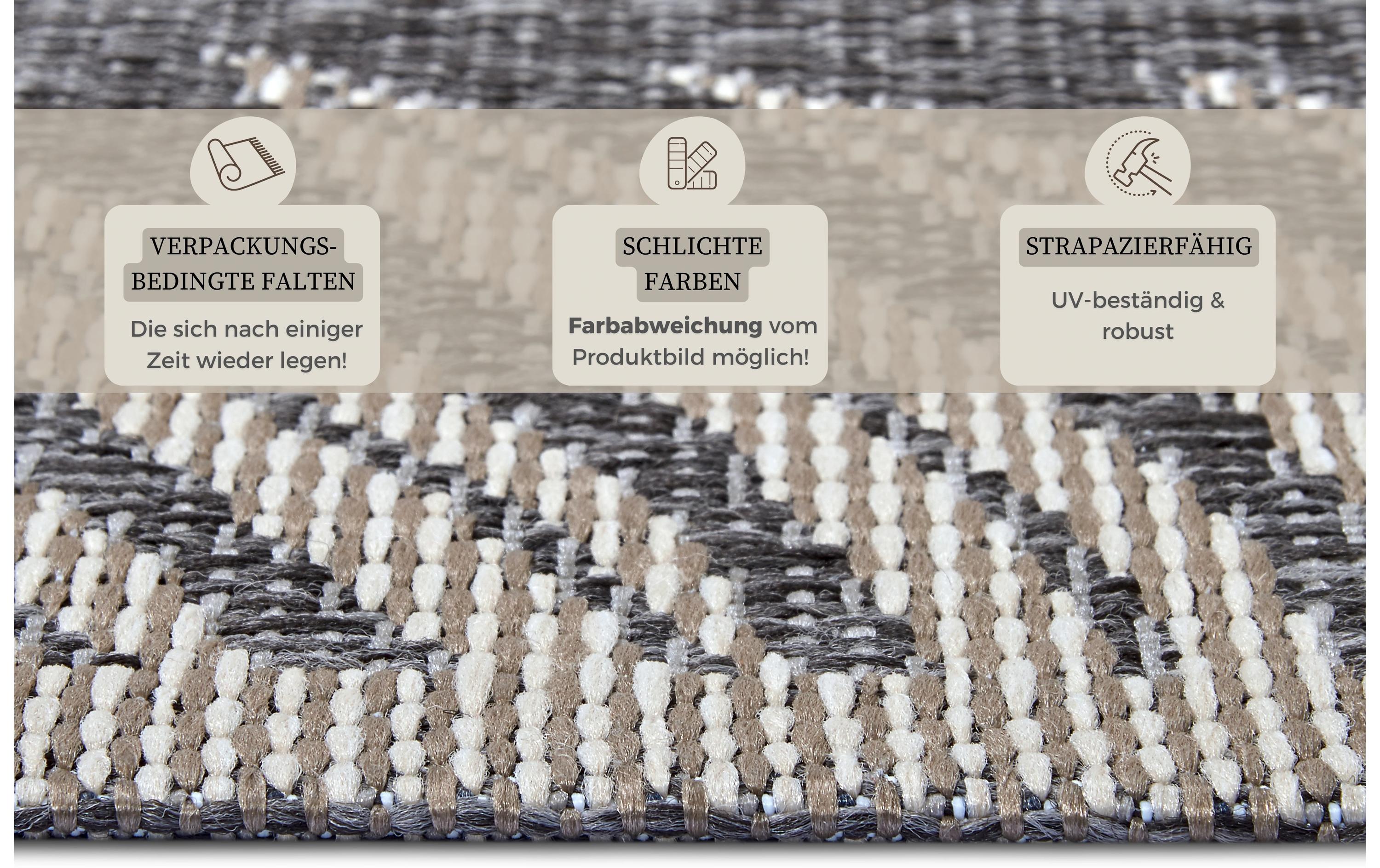 Hanse Home Teppich Paru 115 cm x 170 cm, Beige/Grau