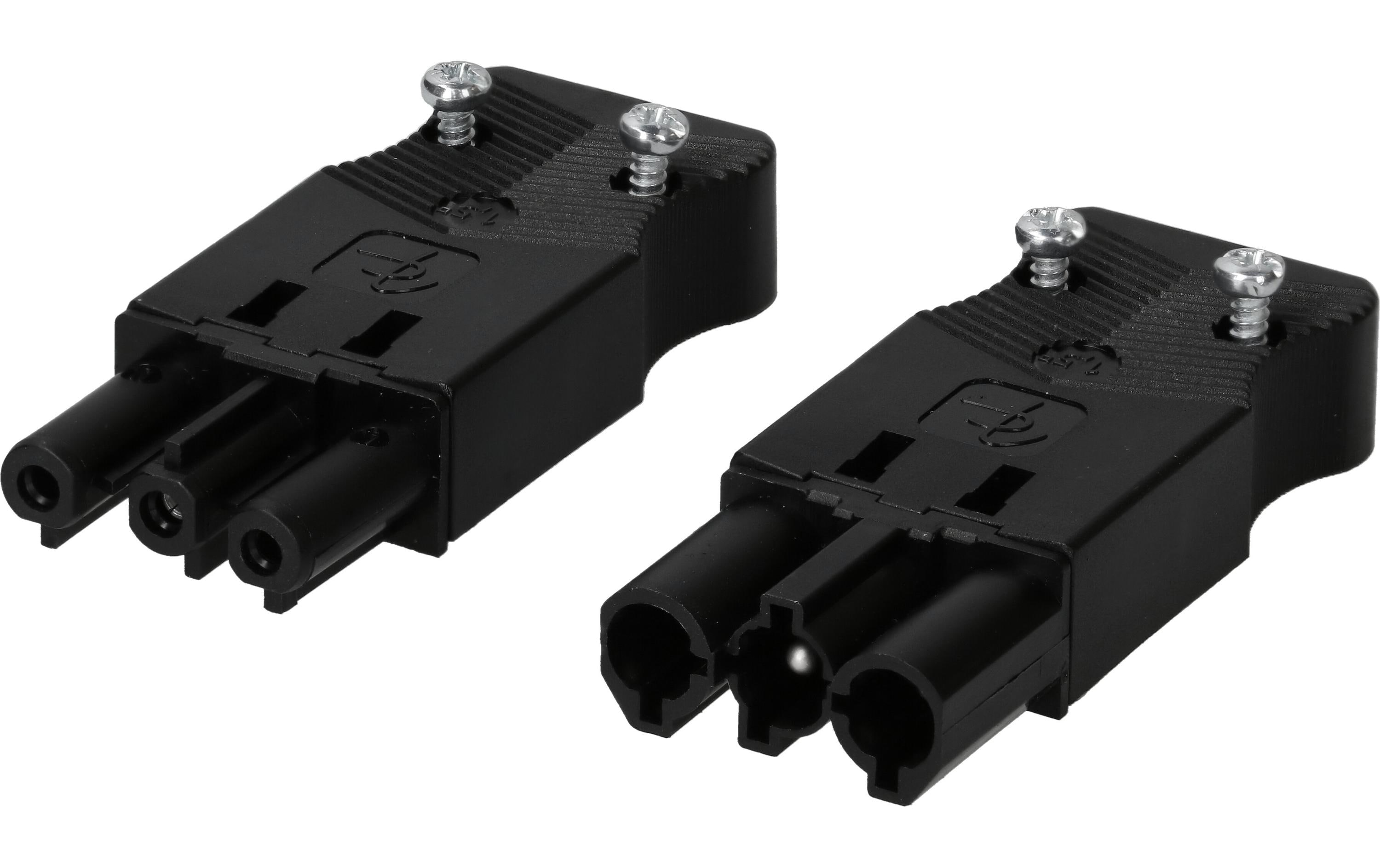 Max Hauri Set Stecker und Kupplung AC 166 flach, 3-polig Max Hauri Set Stecker und Kupplung AC 166 flach, 3-polig