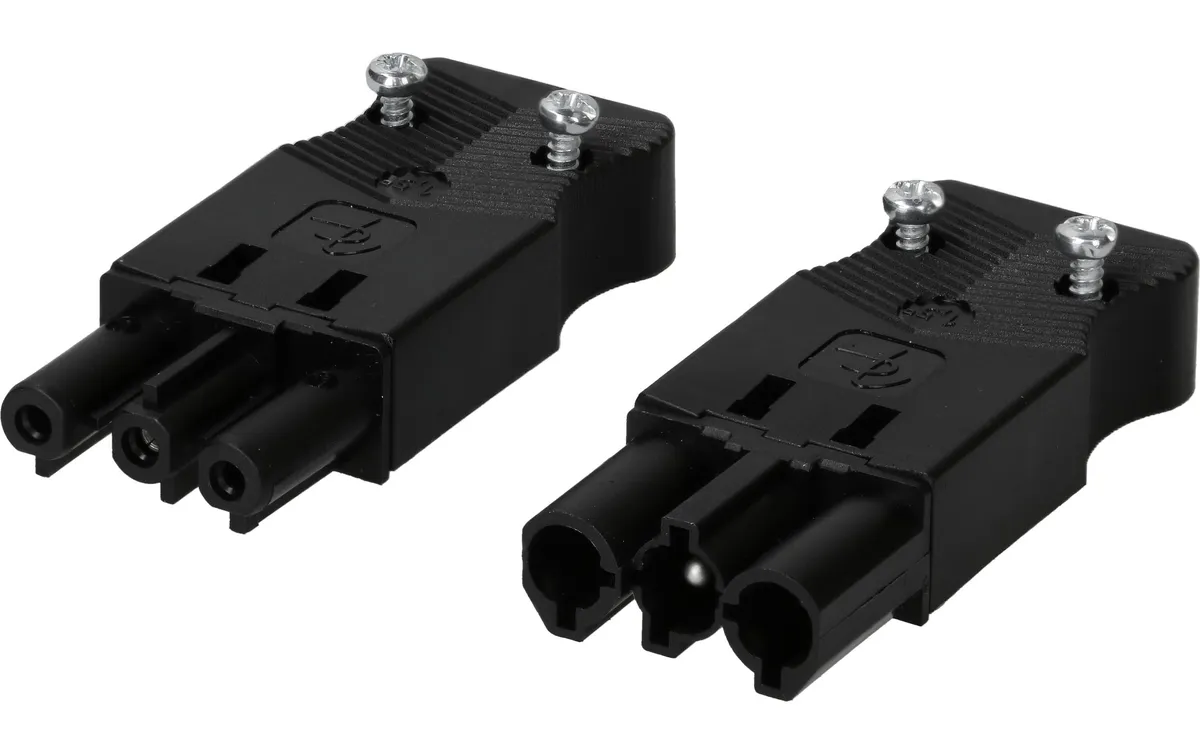 Max Hauri Set Stecker und Kupplung AC 166 flach, 3-polig Max Hauri Set Stecker und Kupplung AC 166 flach, 3-polig