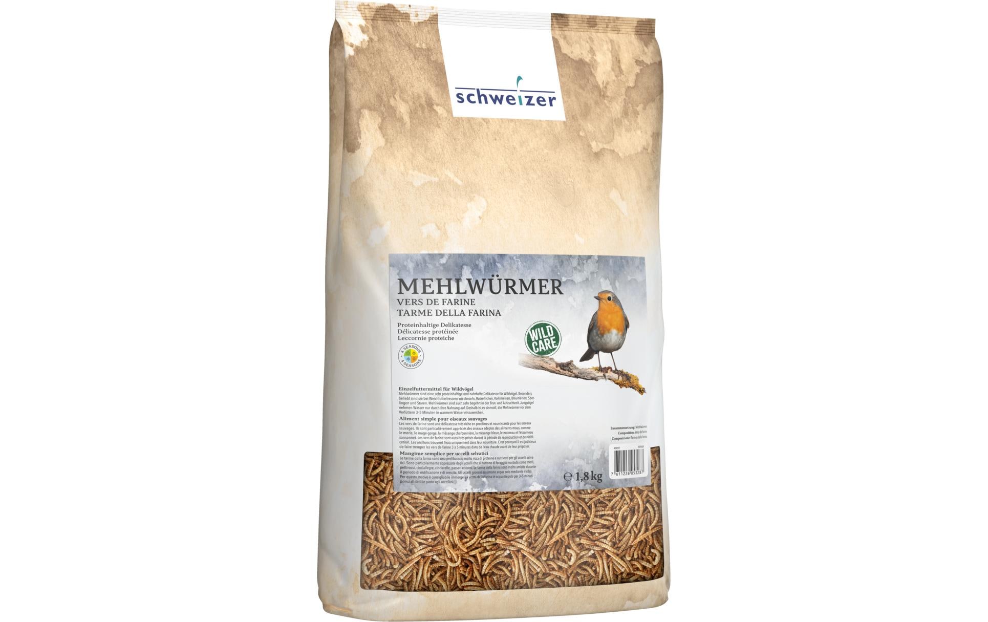 Eric Schweizer Vogelfutter Mehlwürmer, 1.8 kg Eric Schweizer Vogelfutter Mehlwürmer, 1.8 kg