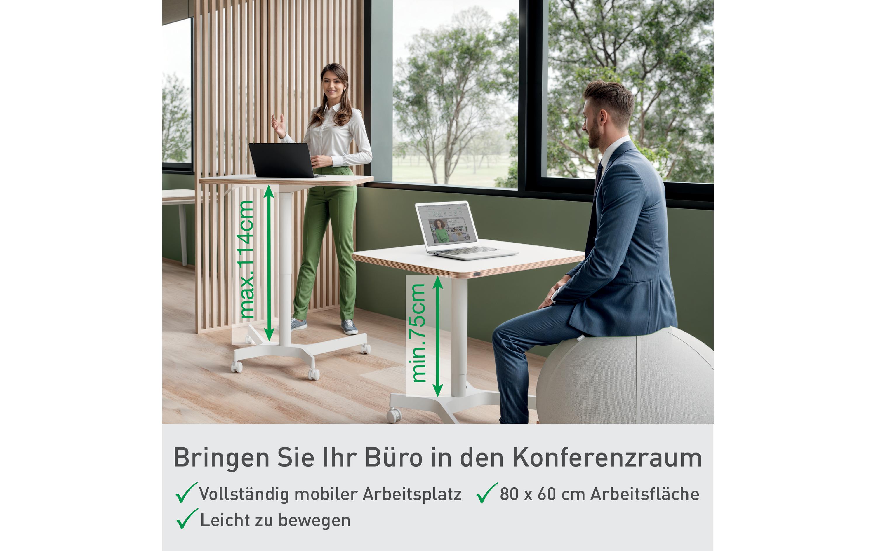 Leitz Ergo, höhenverstallbarer Sitz-/Steh-Schreibtisch Weiss