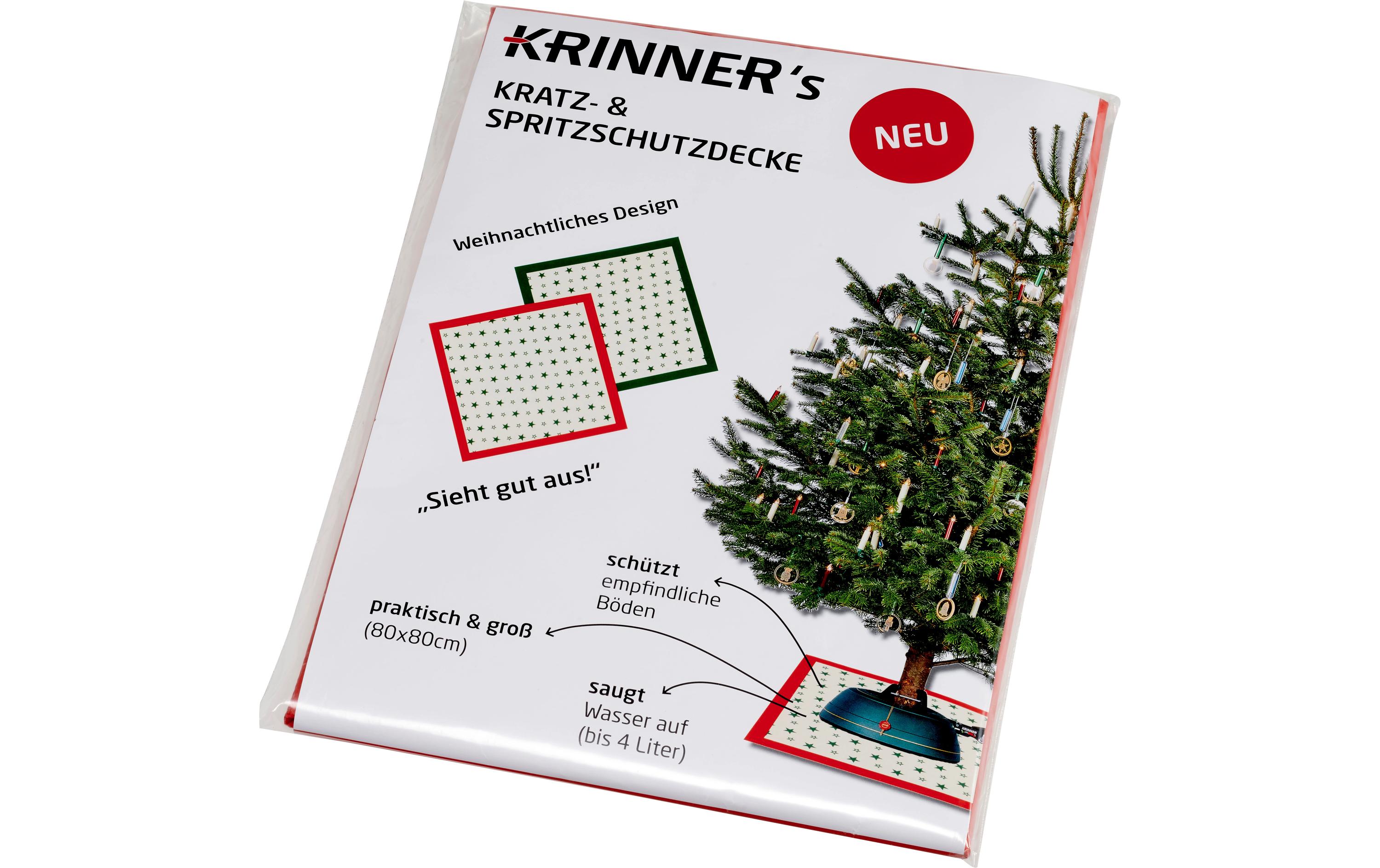 Krinner Unterlegdecke, 80 x 80 cm, Rot / Weiss