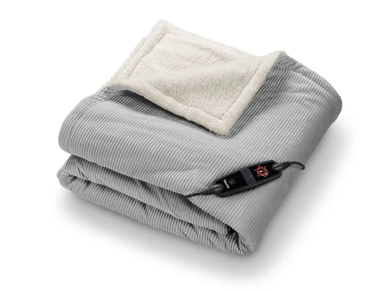 Beurer Wärmedecke HD 81 Cord Light Grey Green Planet