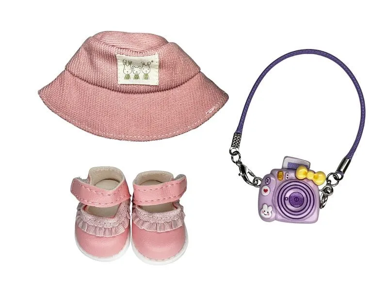 Nize Puppenkleidung Labubu Accessoire-Set Tourist, Pink
