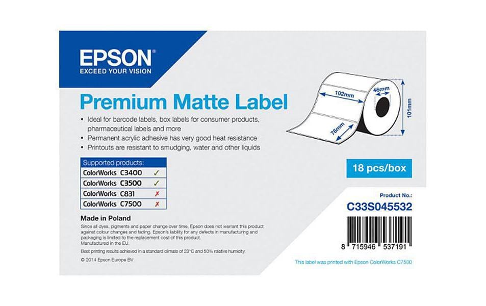 Epson Etikettenrolle Premium 102 x 76 mm Epson Etikettenrolle Premium 102 x 76 mm