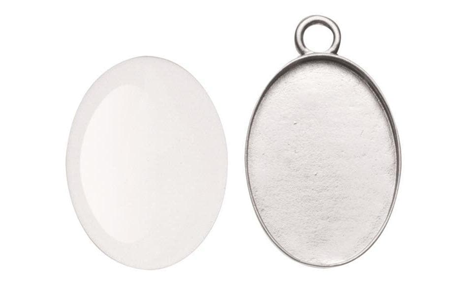 Glorex Anhänger Cabochon Oval, 27 x 19 mm