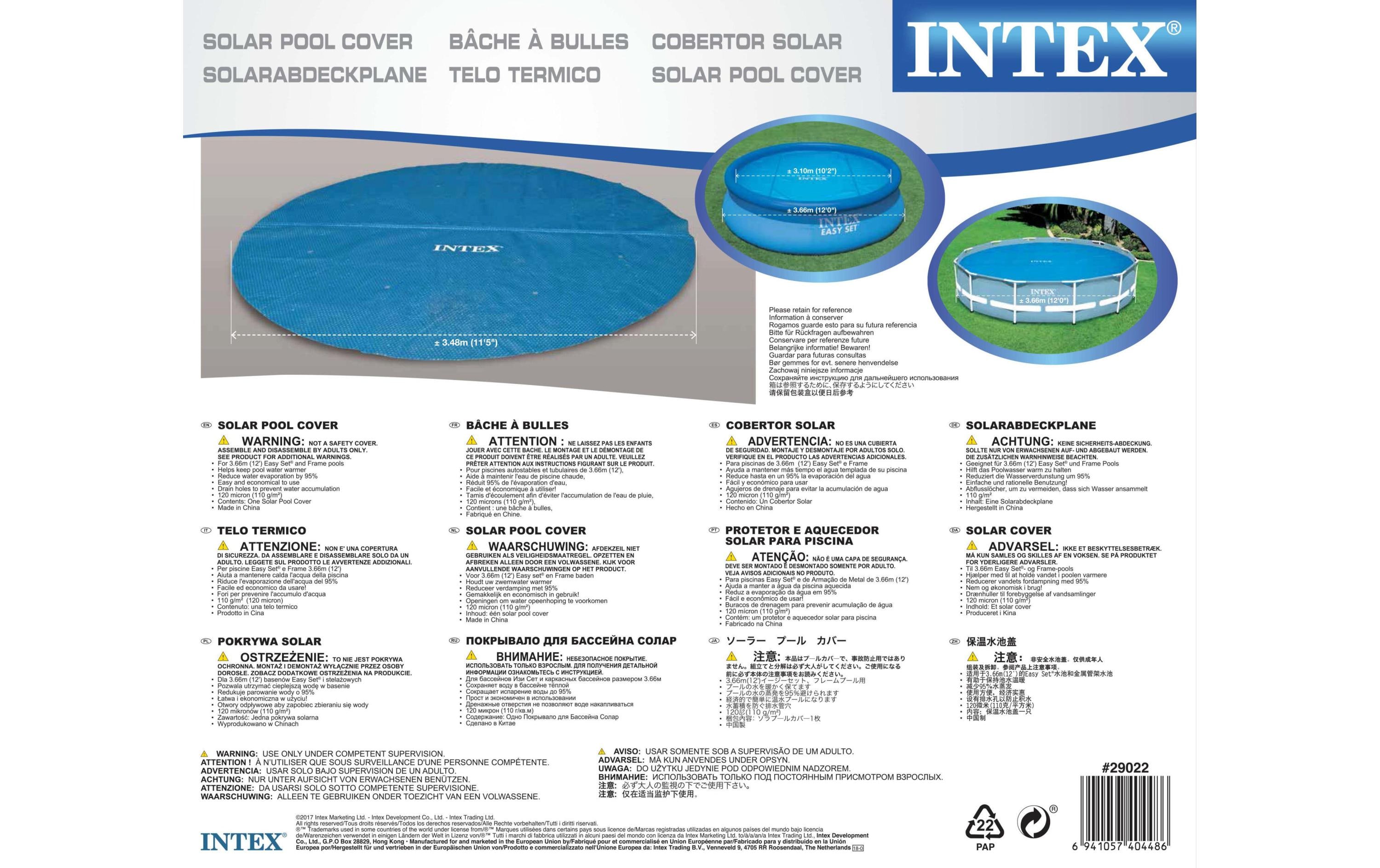 Intex Pool-Abdeckplane Ø 366 cm Solar
