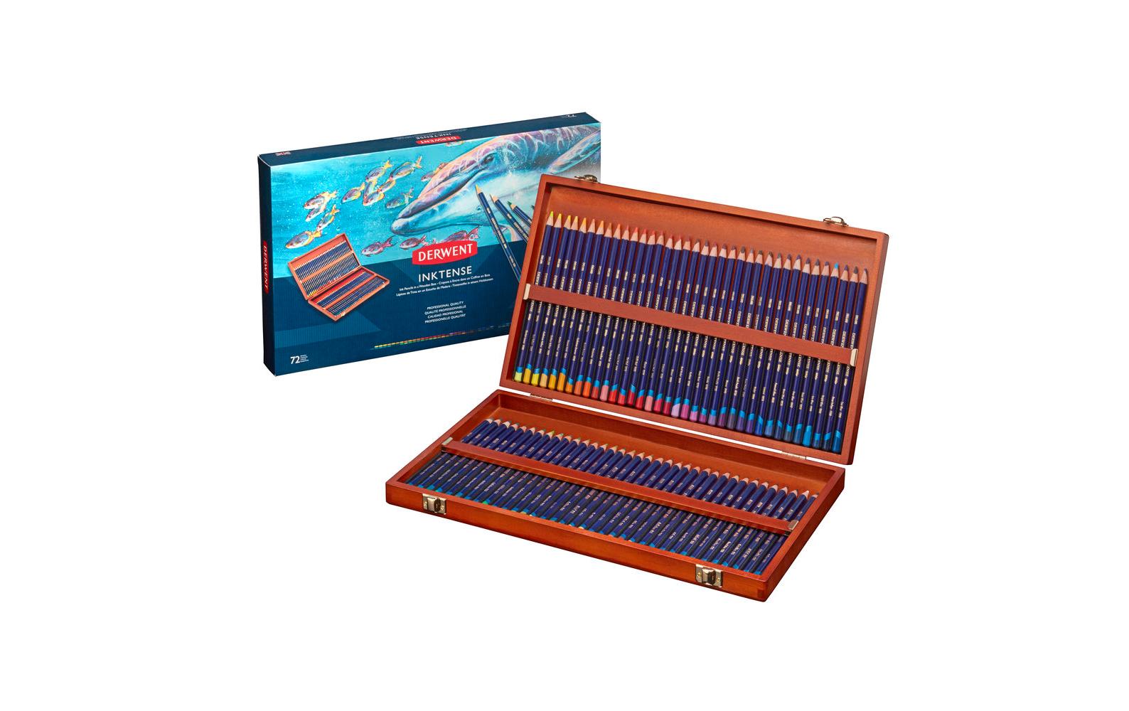 Derwent Aquarellstifte Inktense Geschenkset in Holzbox, 72-teilig Derwent Aquarellstifte Inktense Geschenkset in Holzbox, 72-teilig