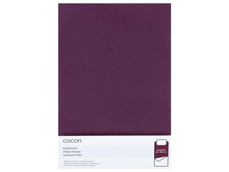 COCON Fixleintuch Jersey 90-100 x 200 cm, Burgunder