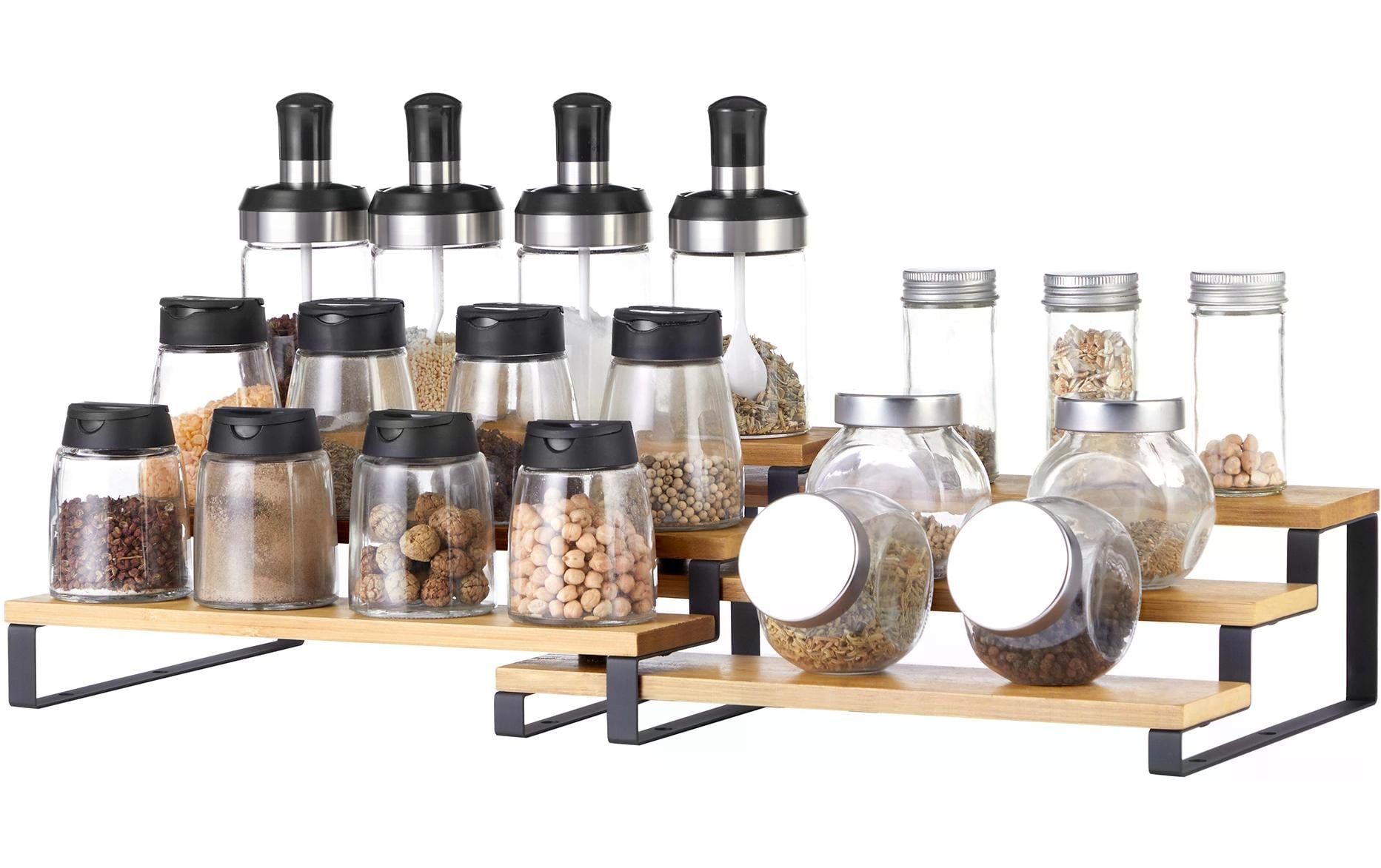 Songmics Küchenregal 2 Stück, Nature/Schwarz