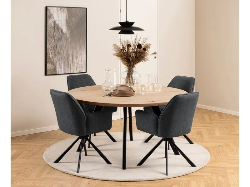 AC Design Stuhl Glenda, 2 Stück, Dunkelgrau