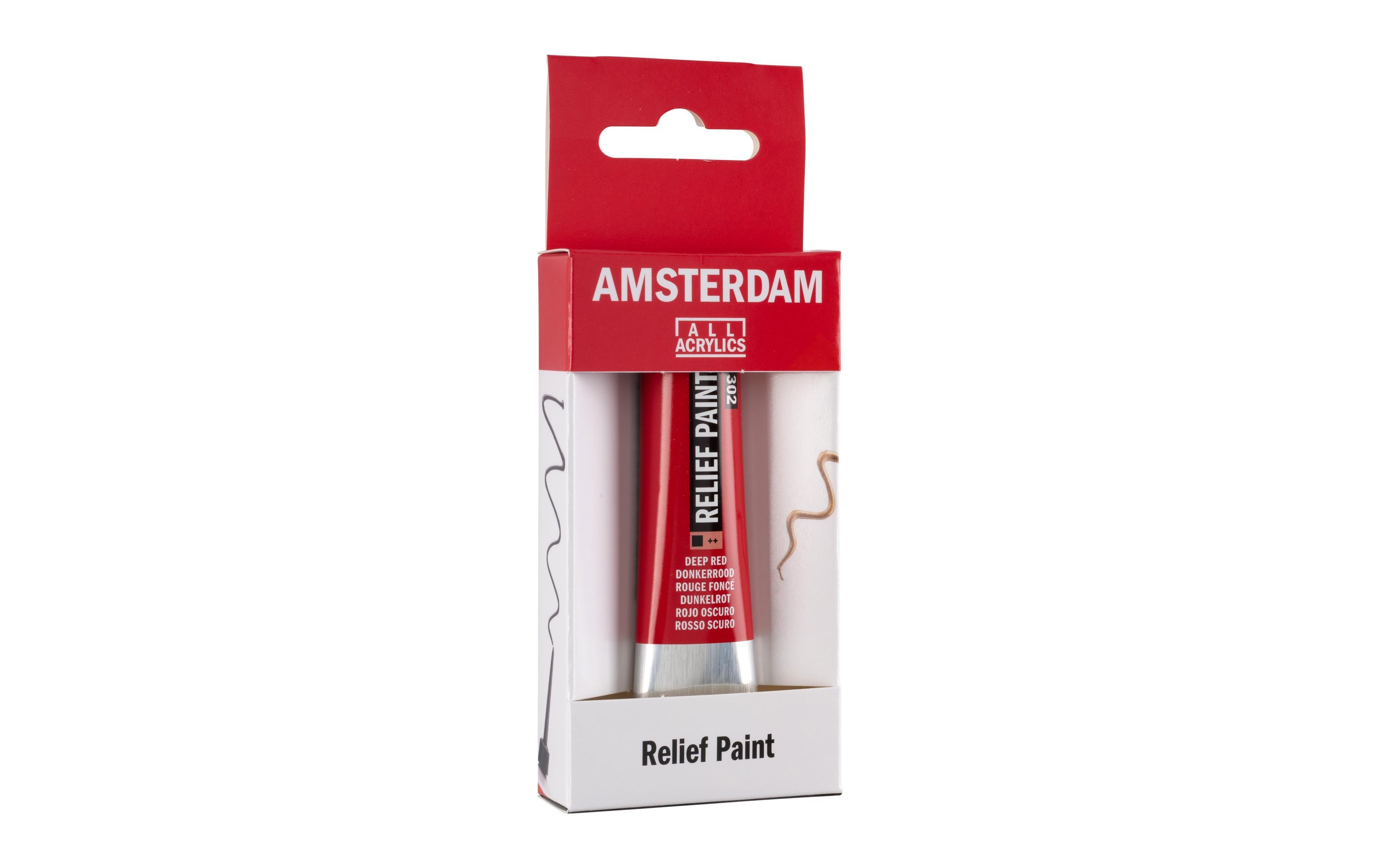 Amsterdam Acrylfarbe Reliefpaint 302 Tiefrot deckend, 20 ml