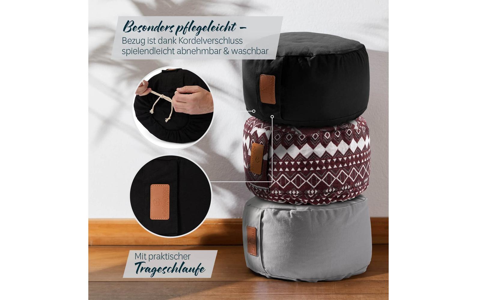 DoYourYoga Yoga-Kissen Vishnu Dinkelspelz, Schwarz