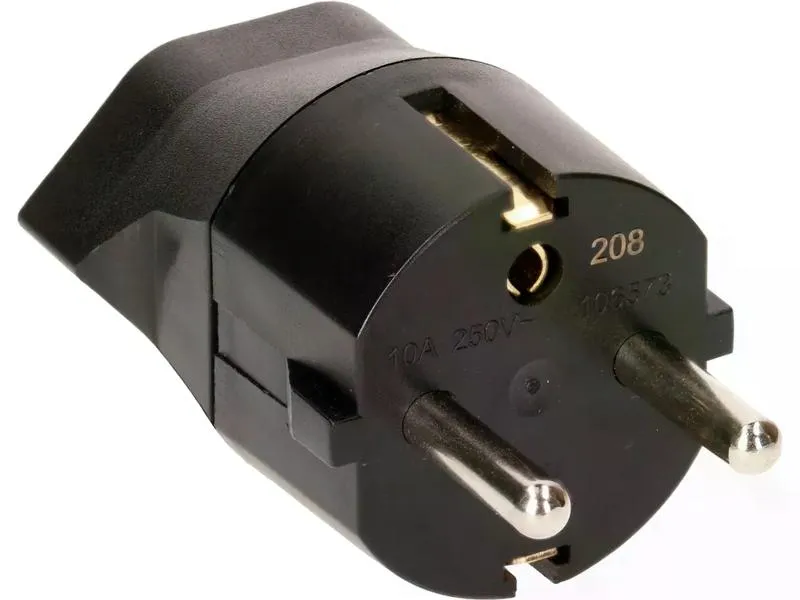 Max Hauri Fixadapter Schuko auf T13, Schwarz Max Hauri Fixadapter Schuko auf T13, Schwarz