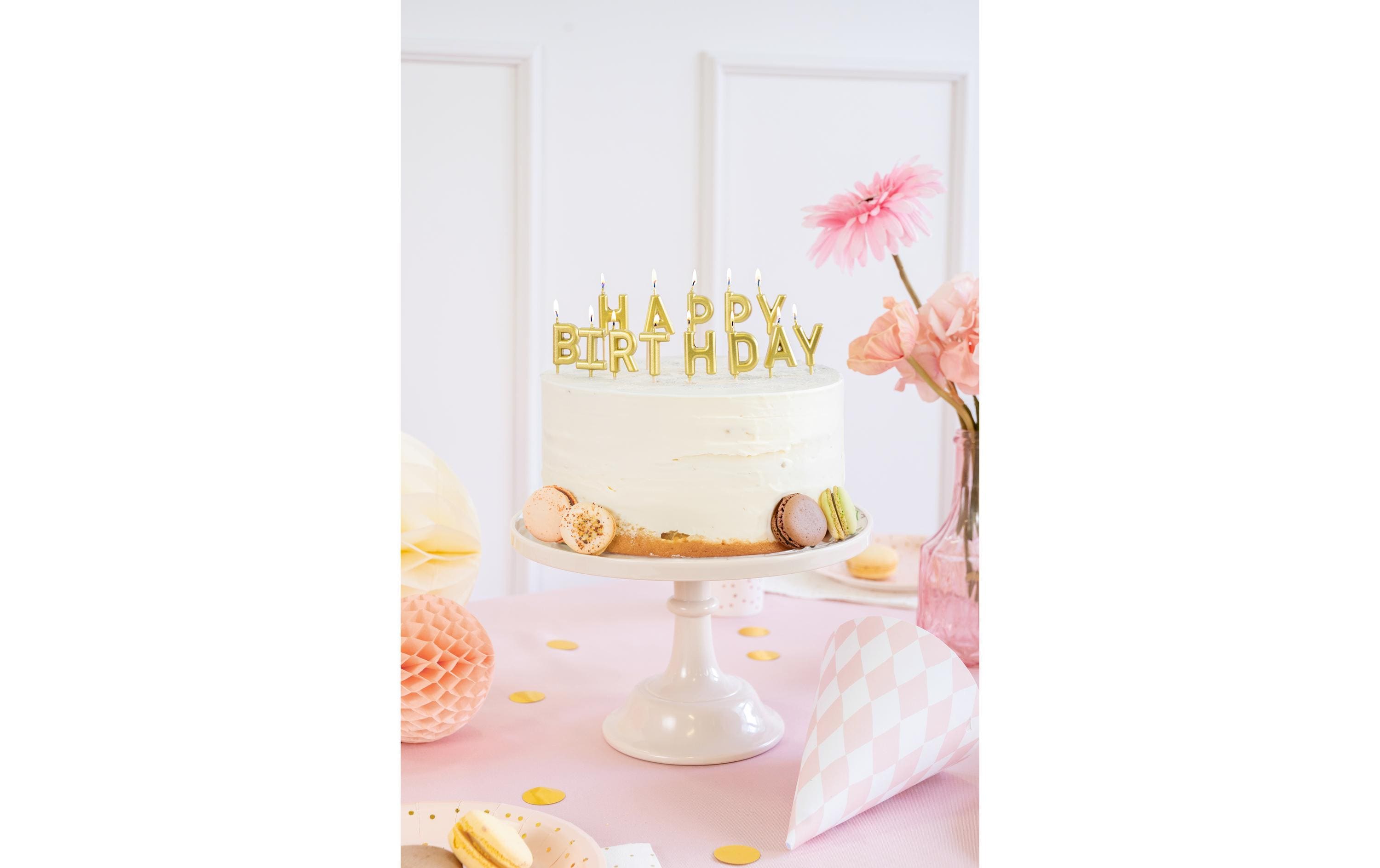 Partydeco Geburtstagskerzen Buchstaben gold, H 2.5 cm, 13 Stk