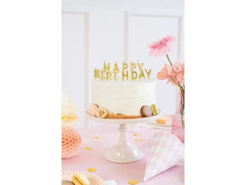 Partydeco Geburtstagskerzen Buchstaben gold, H 2.5 cm, 13 Stk