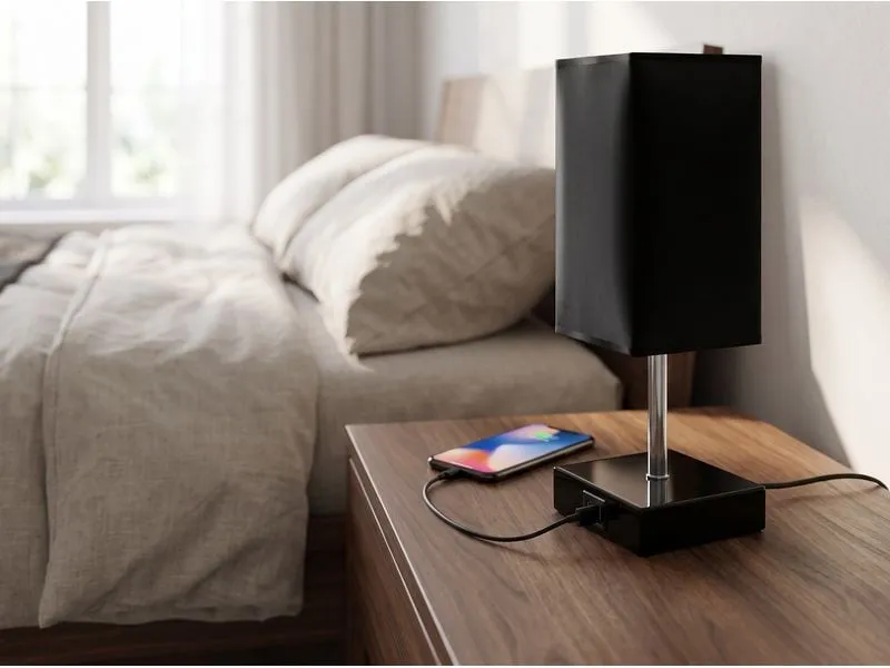 COCON Tischleuchte mit USB-Ladefunktion Notta, Schwarz