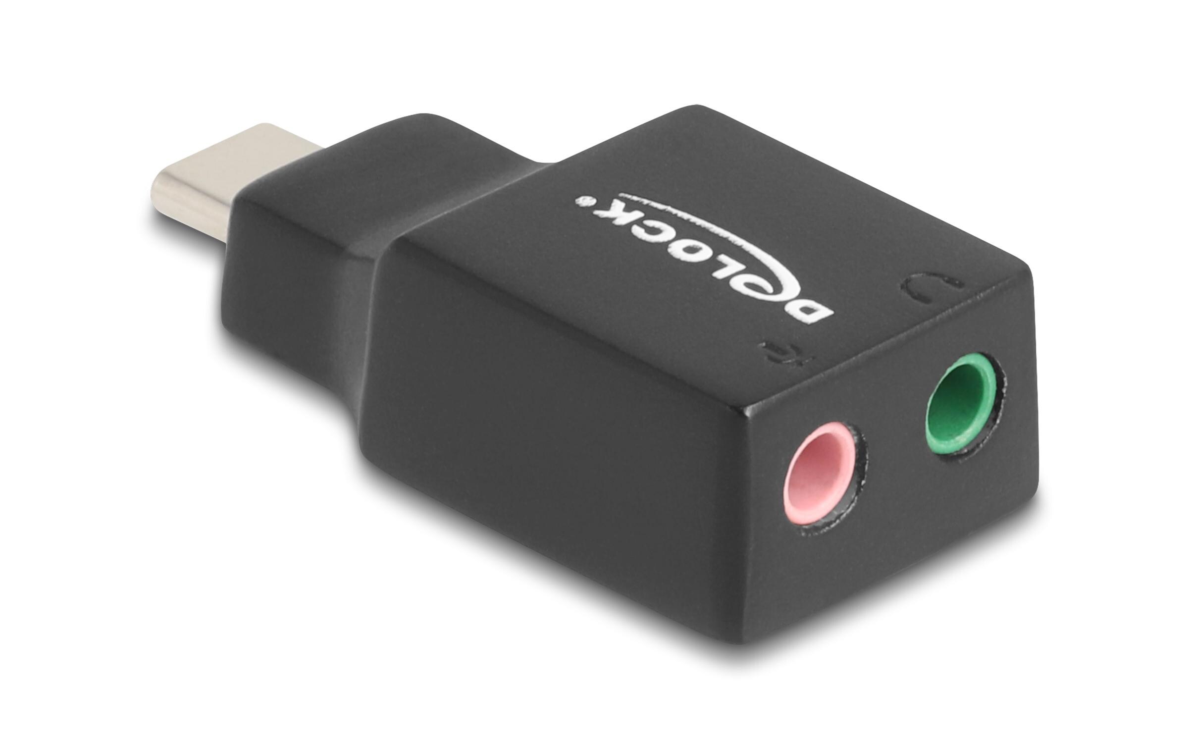 Delock Soundkarte USB-C Stecker - 2x3.5mm Klinke Plug & Play Delock Soundkarte USB-C Stecker - 2x3.5mm Klinke Plug & Play