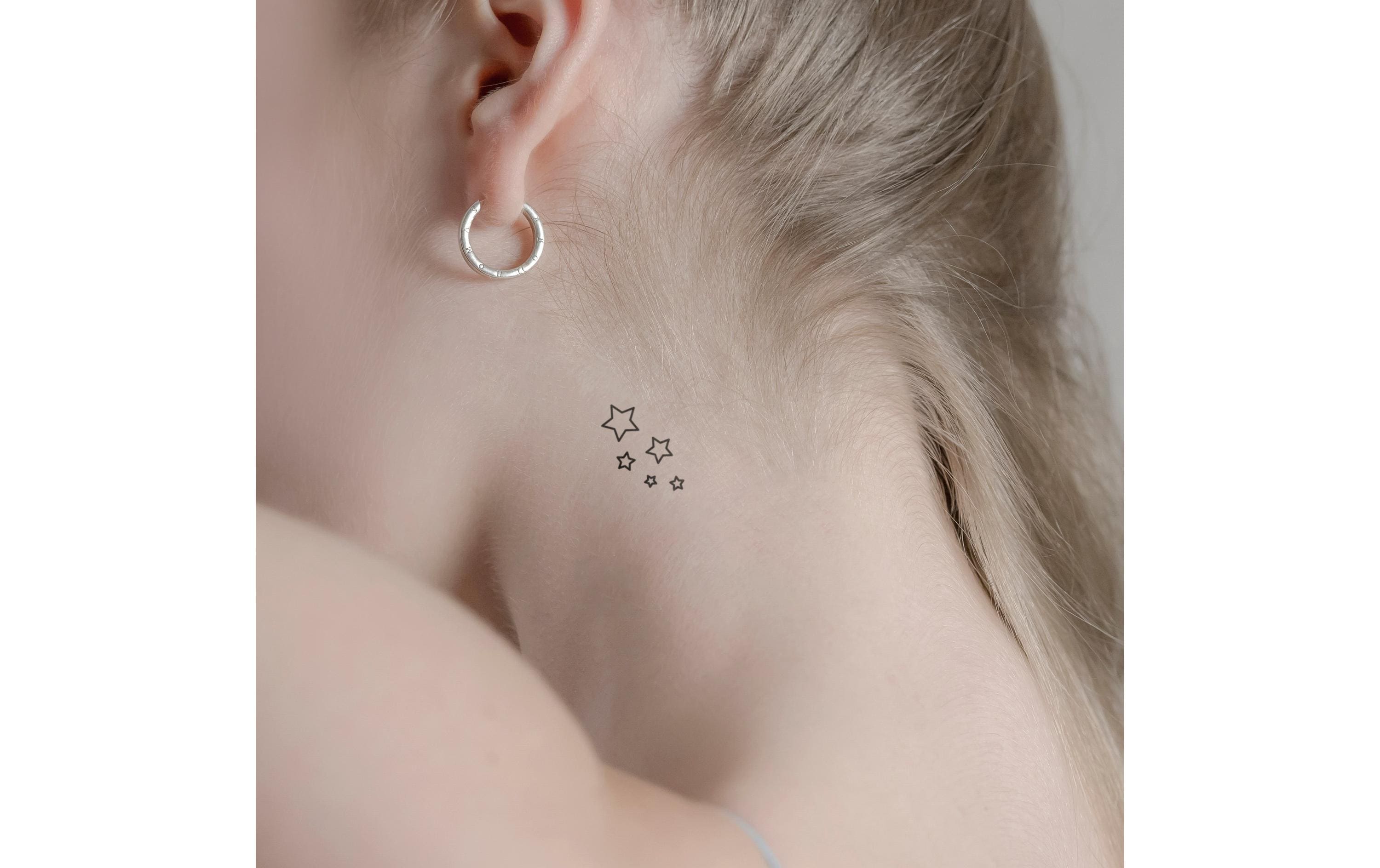 minink Tattoo Fünf Sterne Grösse: S (2.0 cm x 3.7 cm)
