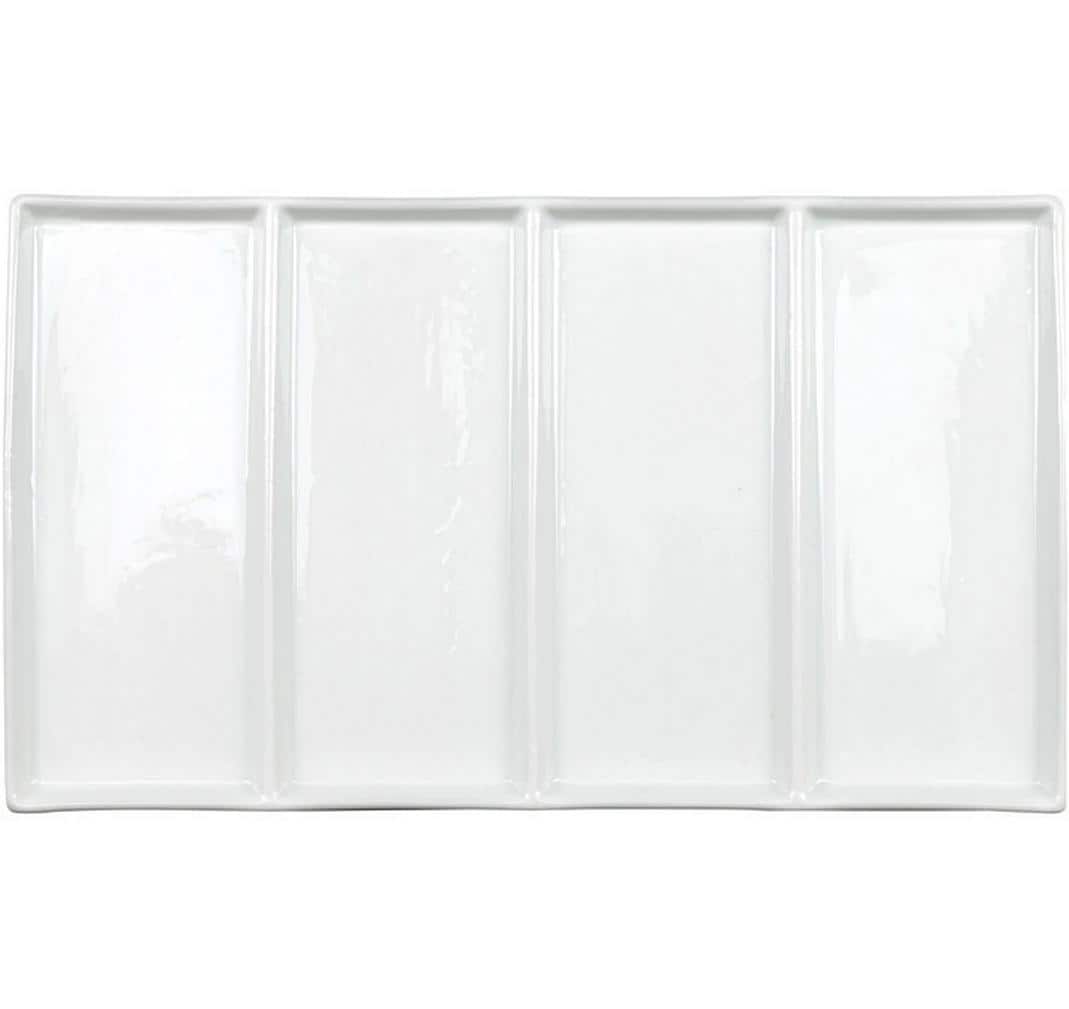 Nouvel Fondue-Teller Rettangolo, Weiss, 39 x 23 x 2.5 cm