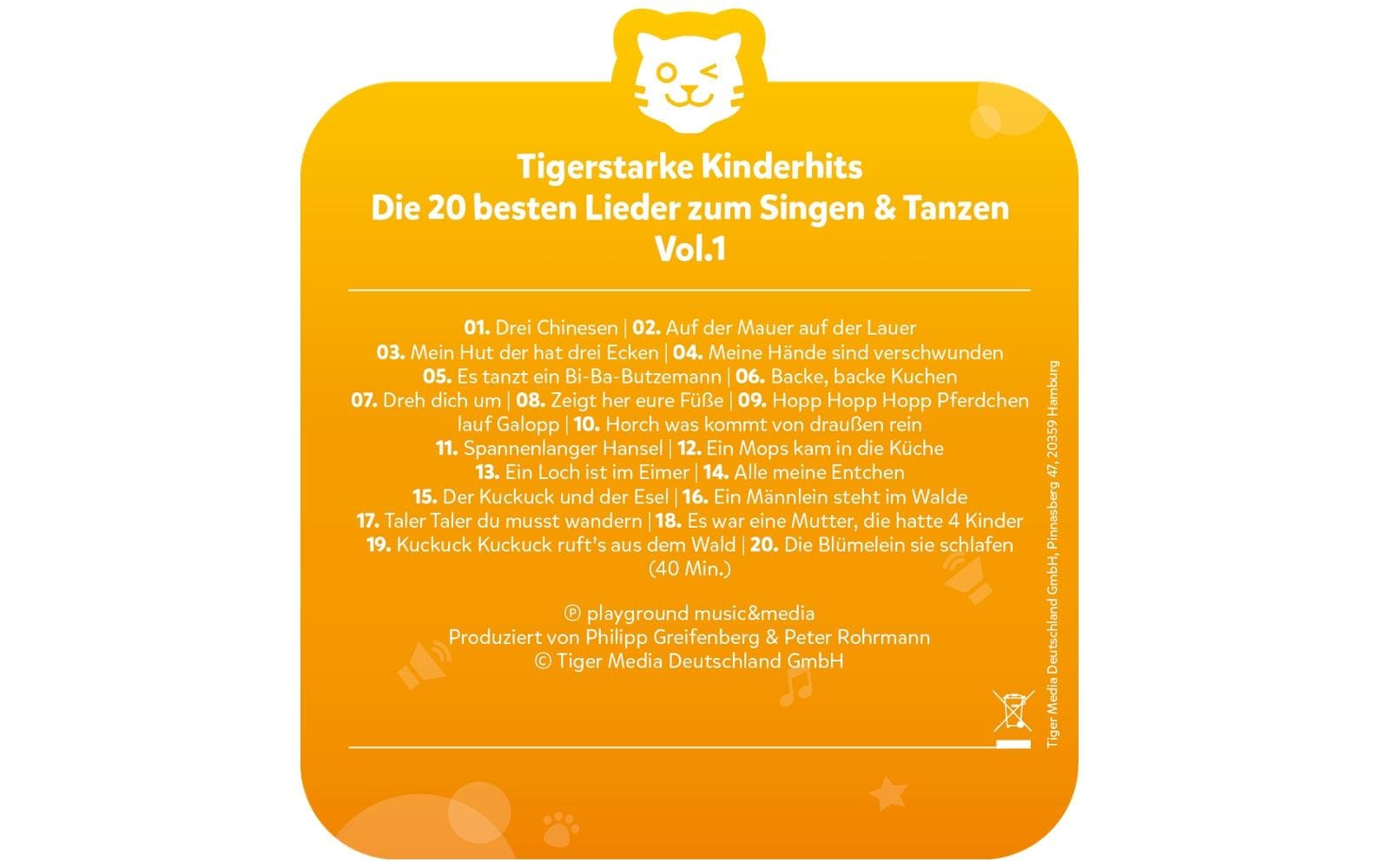 Tigermedia tigercard Die 20 besten Lieder zum Singen & Tanzen