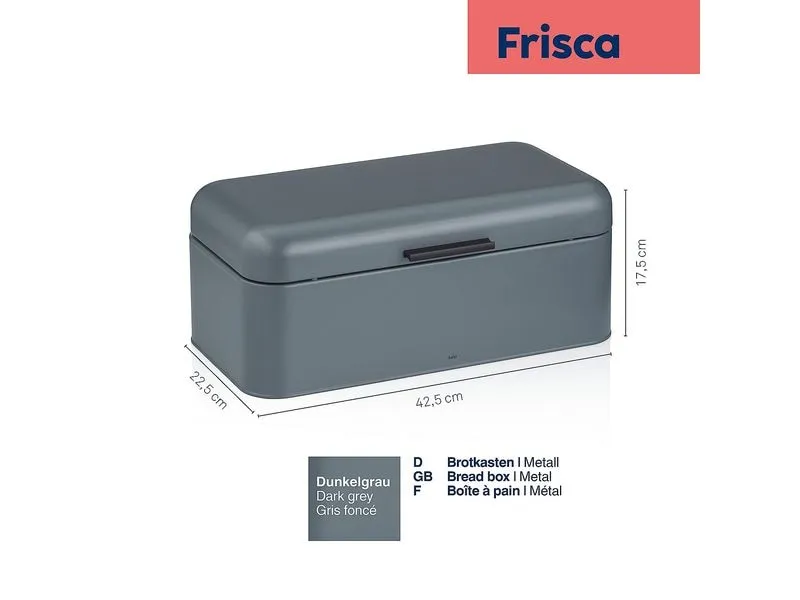 Kela Brotkasten Frisca Gross, Dunkelgrau