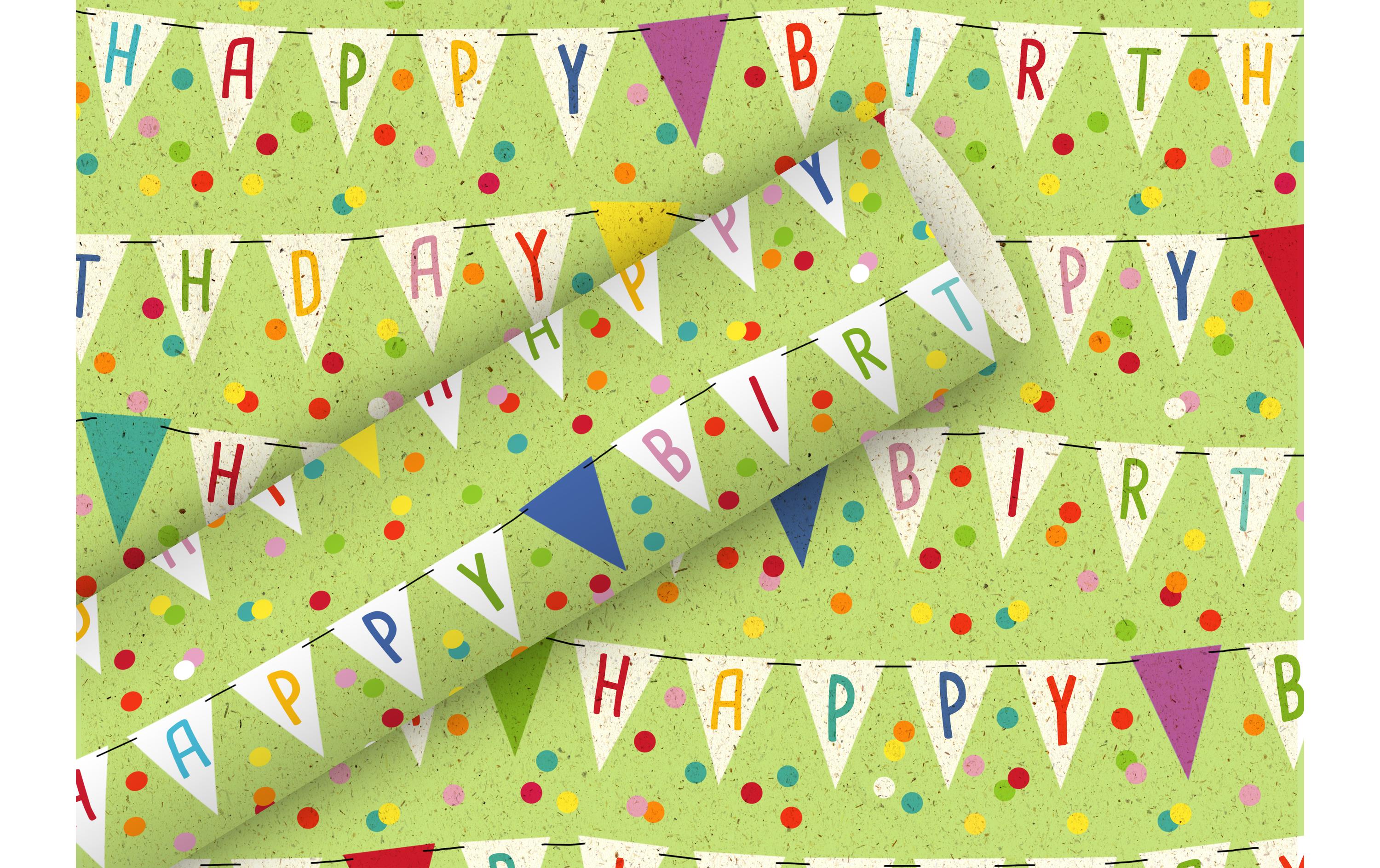 Braun + Company Geschenkpapier By Nature Wimpel 1.5 m x 70 cm, Grün