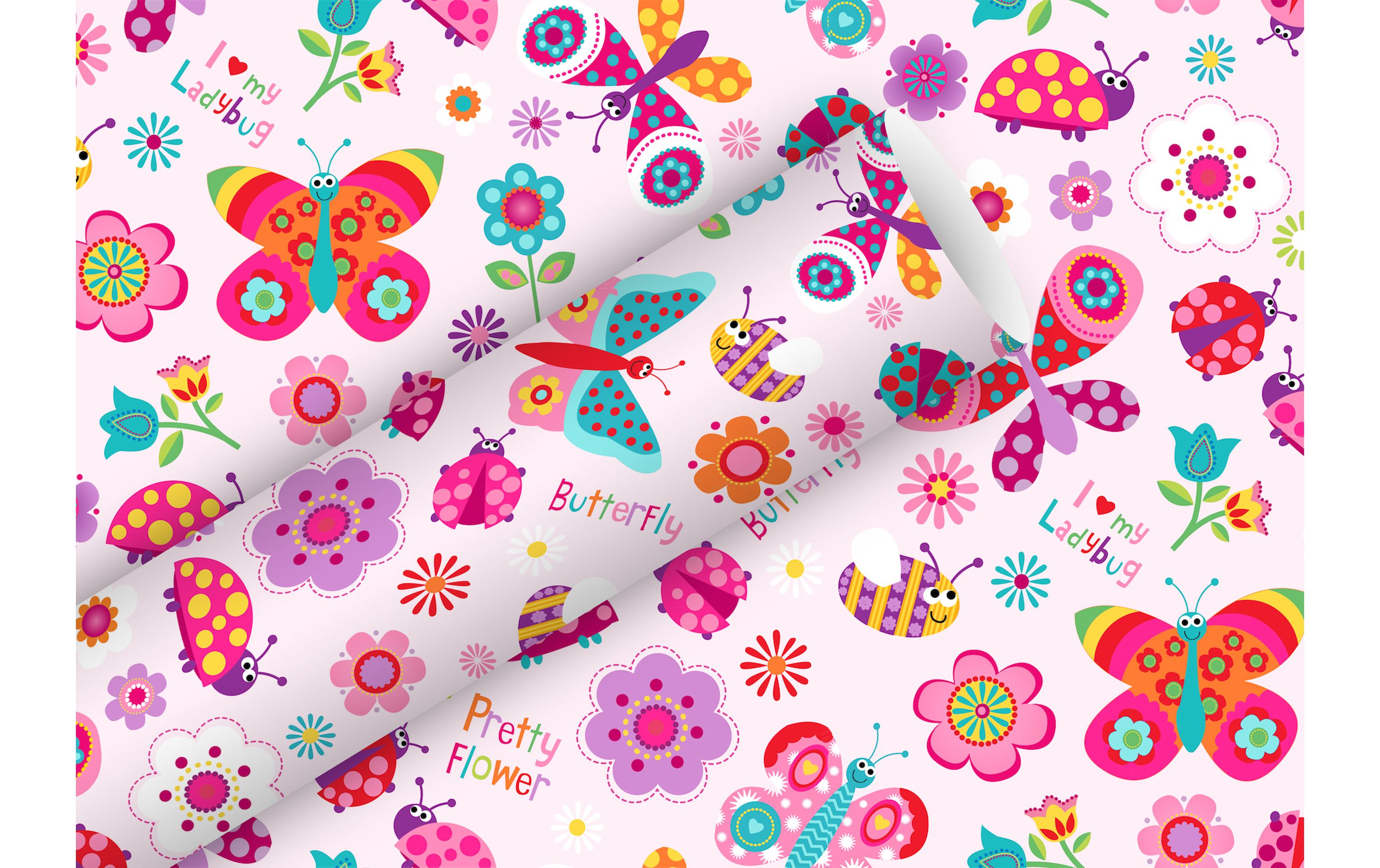 Braun + Company Geschenkpapier Flying Friends 2 m x 70 cm, Mehrfarbig