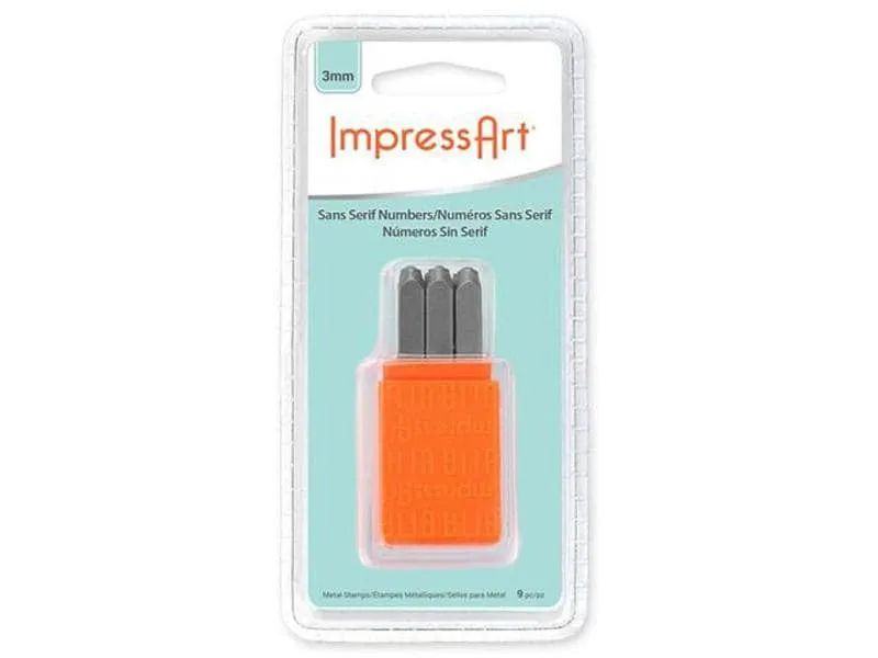 ImpressArt Prägestempel Set 3 mm Zahlen 1-9, 9 Stück ImpressArt Prägestempel Set 3 mm Zahlen 1-9, 9 Stück
