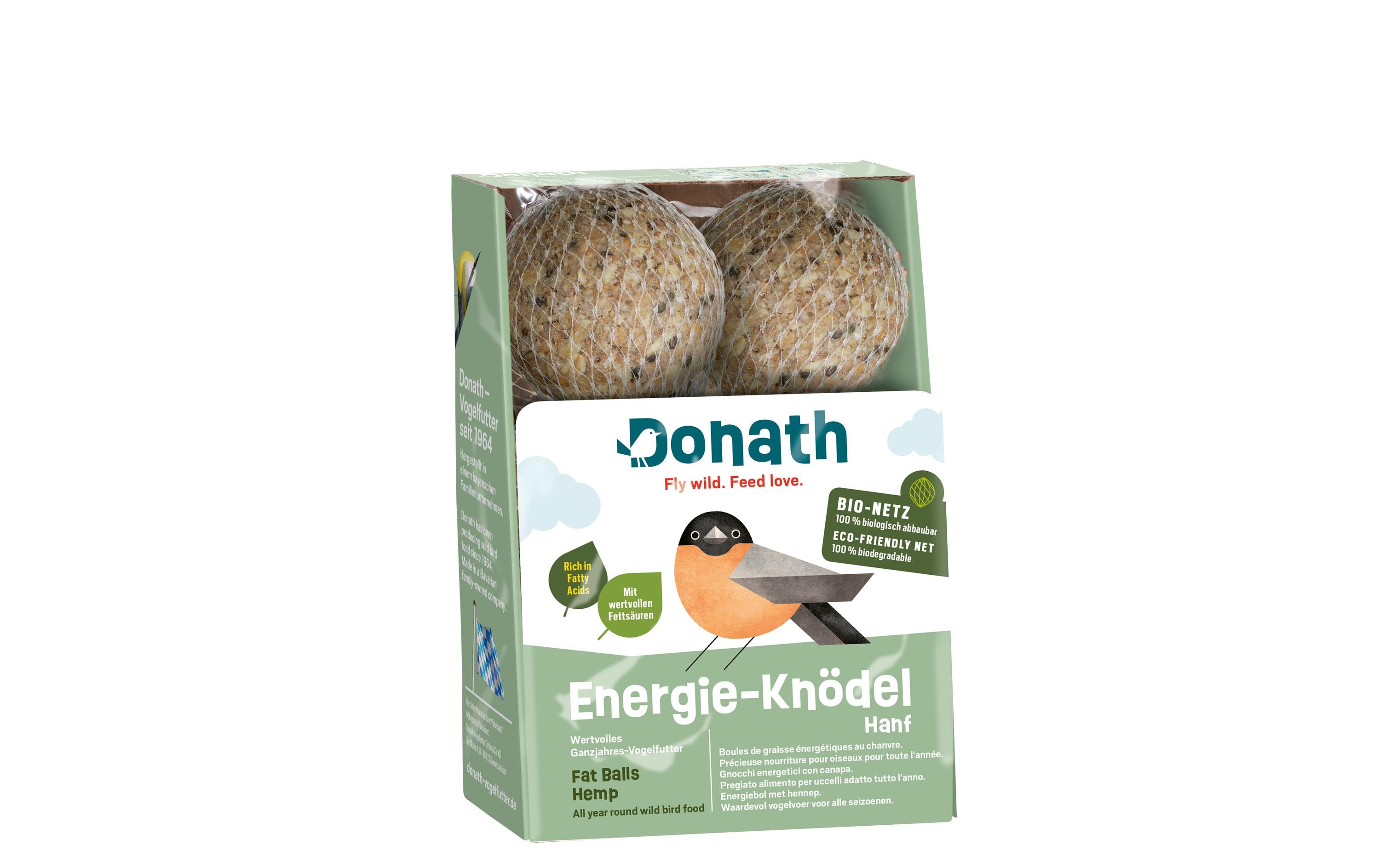 Donath Wintervogelfutter Energie Knödel Hanf, 6 x 100 g Donath Wintervogelfutter Energie Knödel Hanf, 6 x 100 g