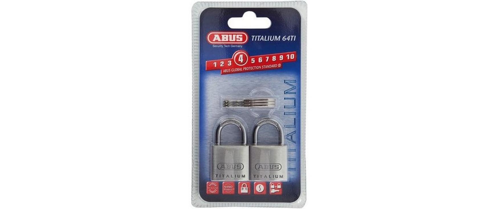 Abus Vorhängeschloss 64TI/20 Twins 2 Stück Abus Vorhängeschloss 64TI/20 Twins 2 Stück